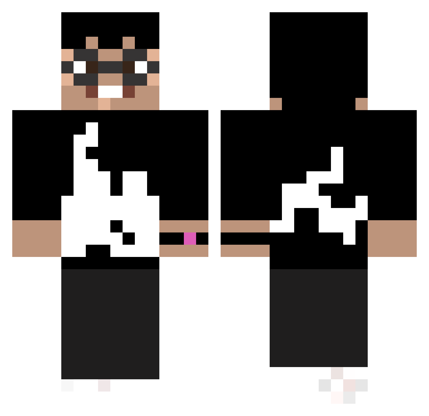 VedroPustoe Minecraft skin, front and back view