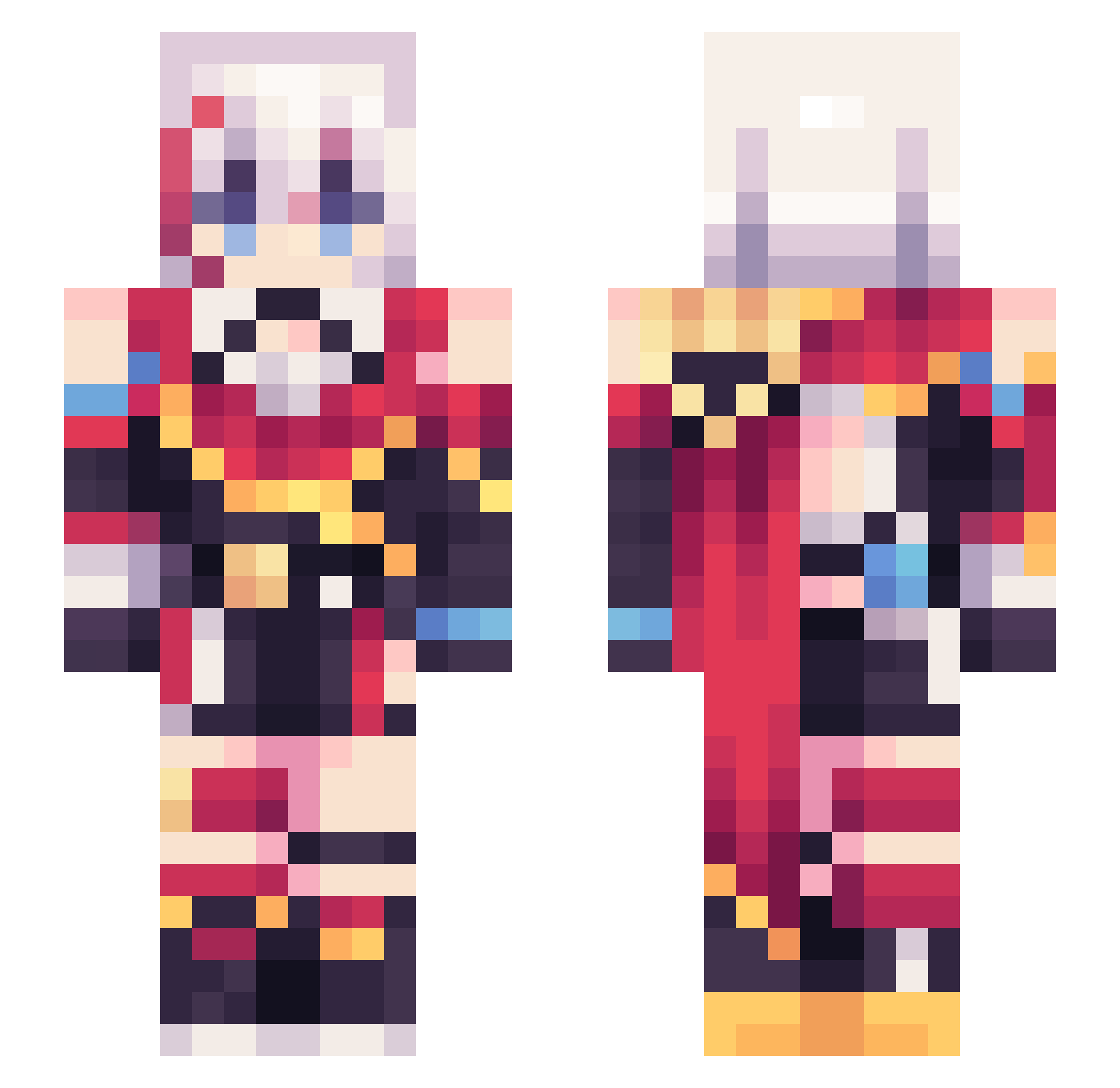 Zuziaimisio Minecraft skin, front and back view