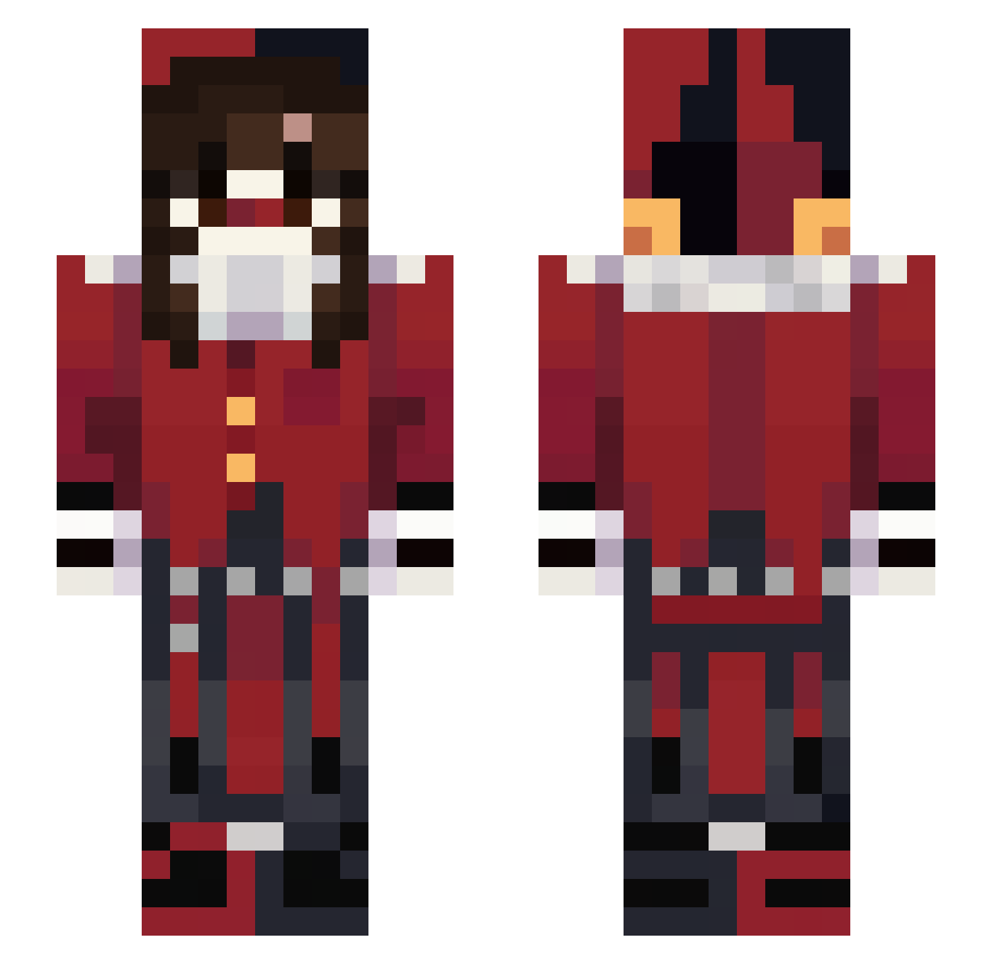 Asuramaru Minecraft skin, front and back view