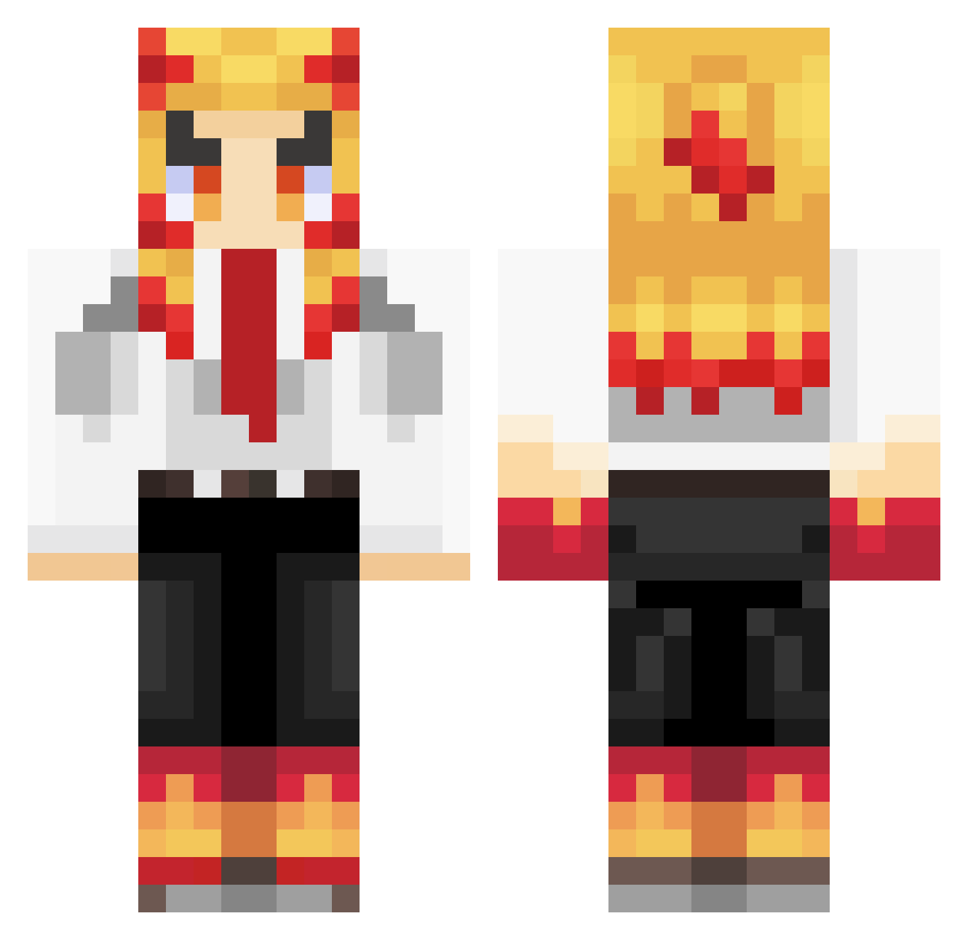 Rengoku_Sama Minecraft skin, front and back view