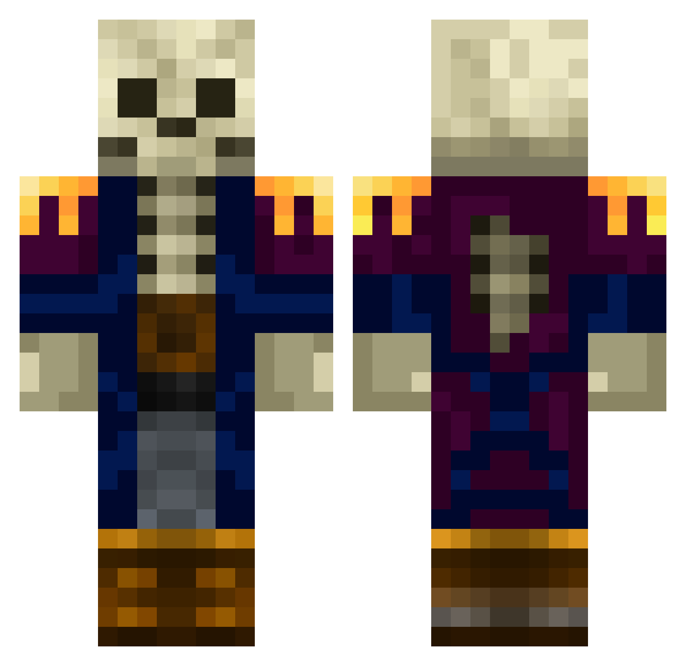 Bone_Wraith Minecraft skin, front and back view