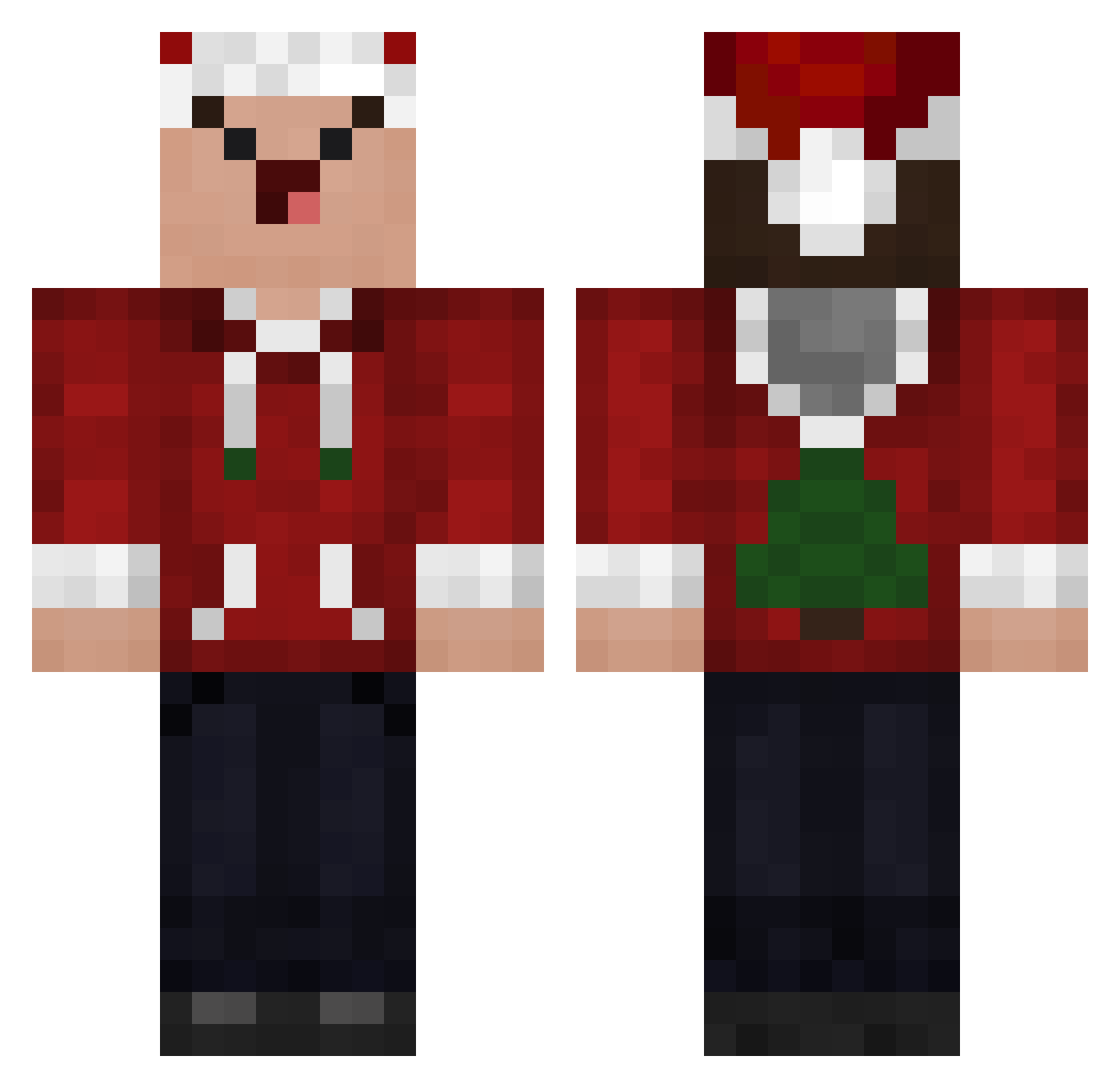 Flo286 Minecraft skin, front and back view