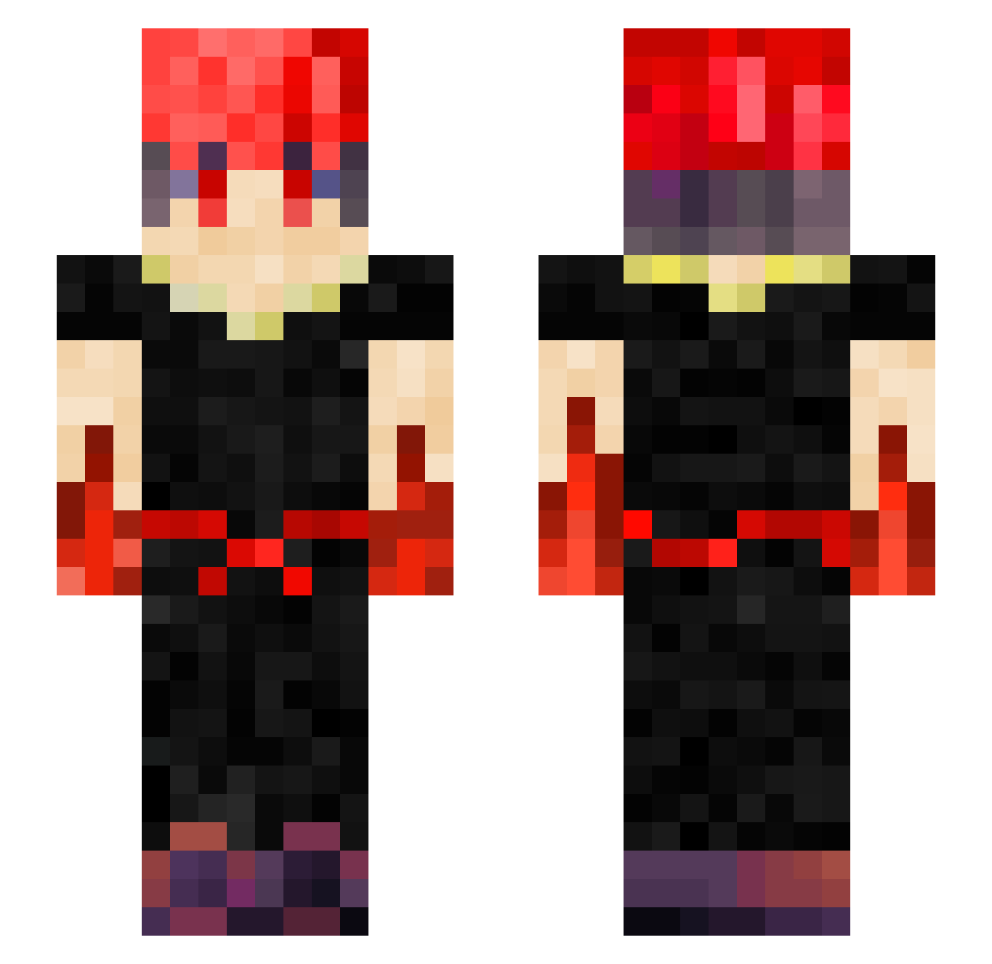 Serexus Minecraft skin, front and back view