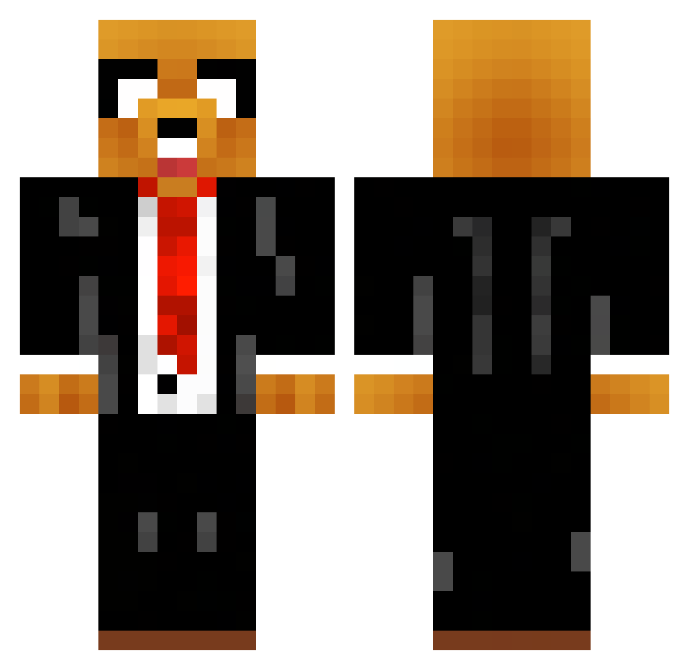 Trusterus Minecraft skin, front and back view