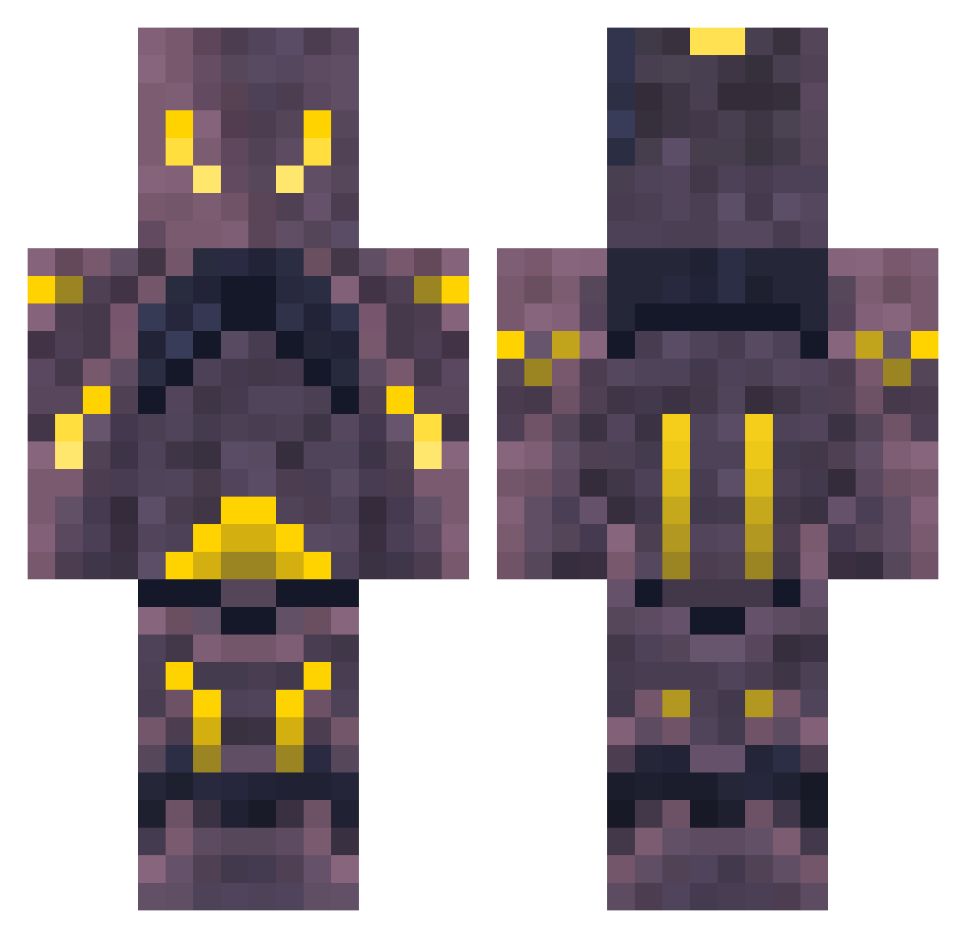 raptor1272 Minecraft skin, front and back view