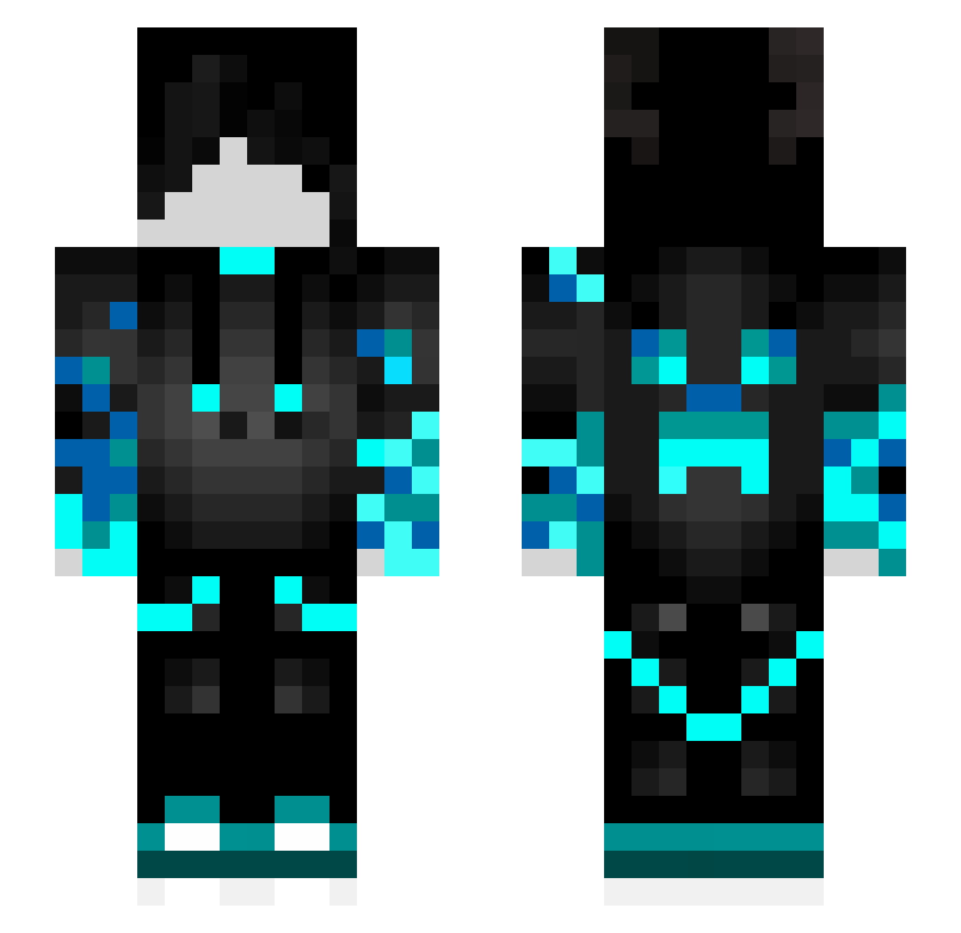 Thunder0304 Minecraft skin, front and back view