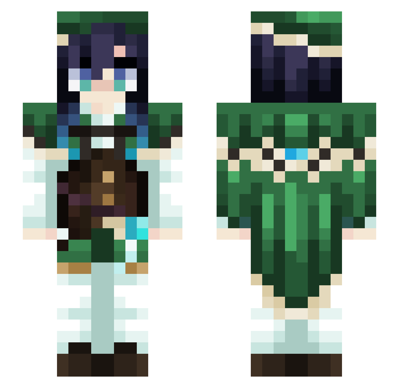 MetrahV4 Minecraft skin, front and back view