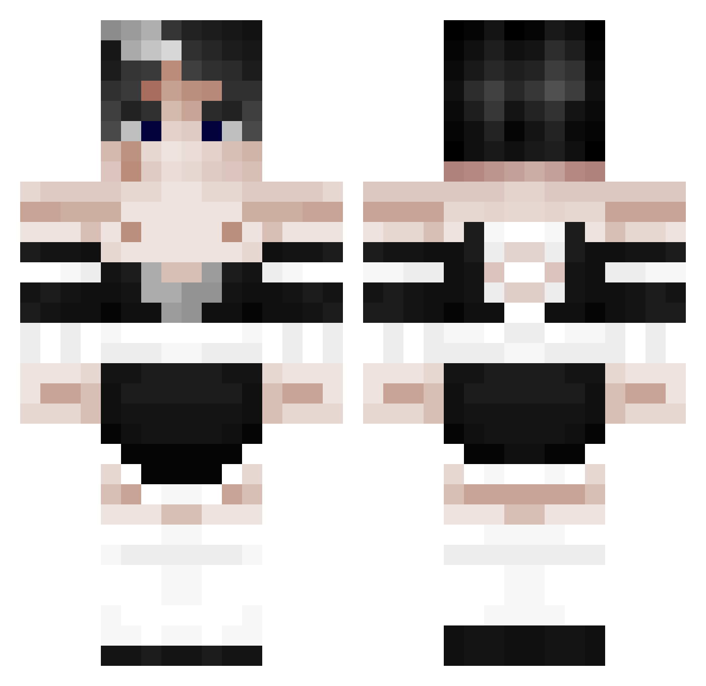 Gorkell Minecraft skin, front and back view