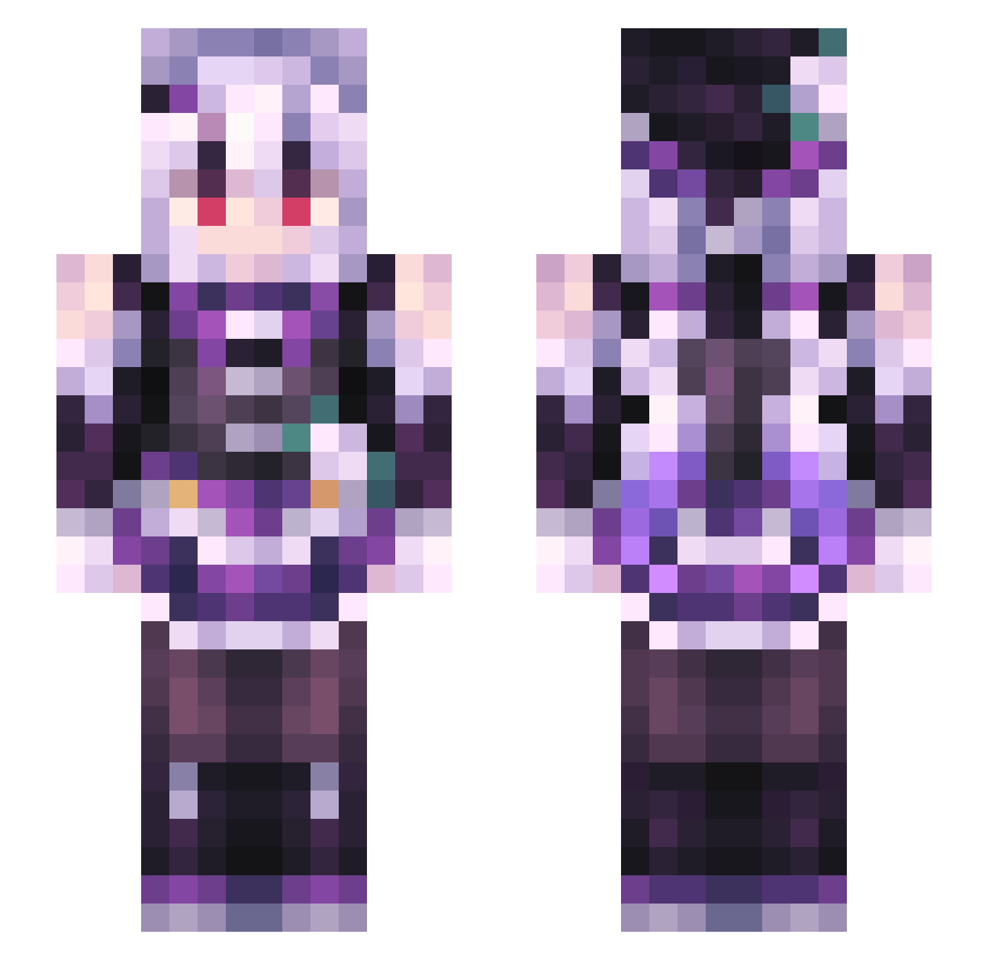 Rosa_Scarlet Minecraft skin, front and back view