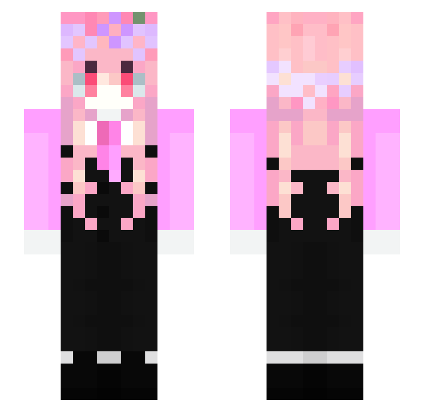 nubeak Minecraft skin, front and back view