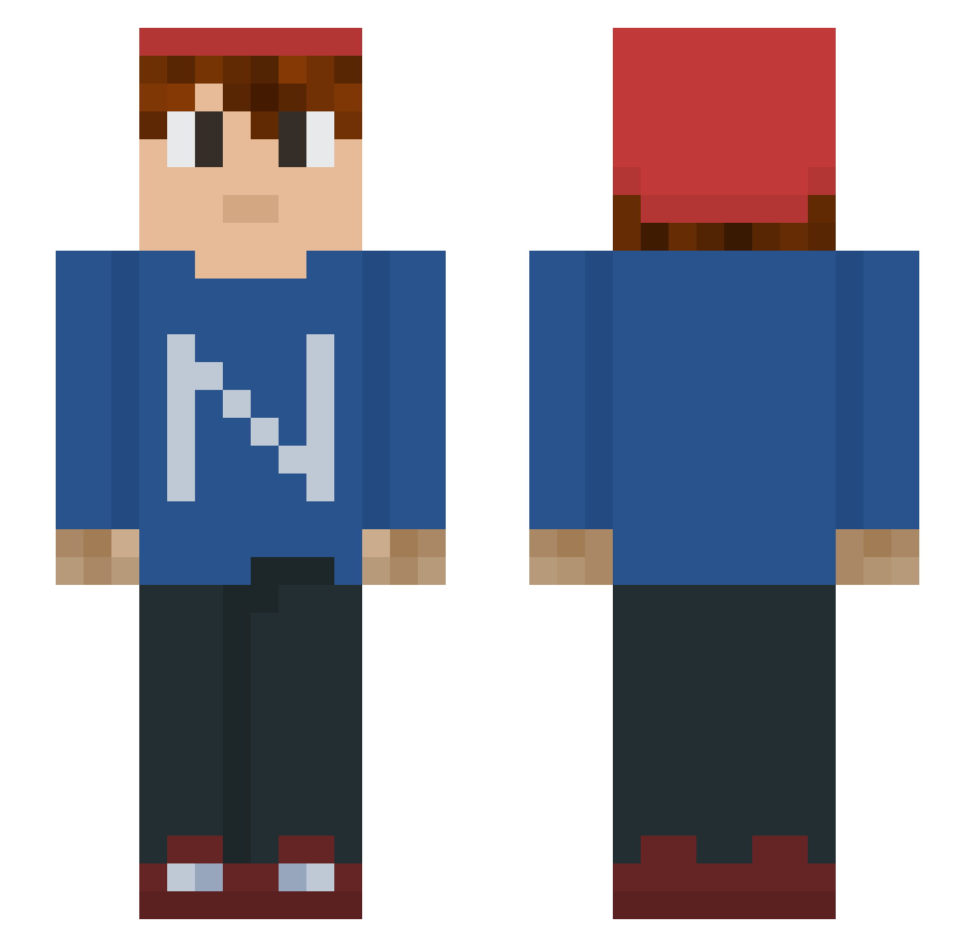 bigferg98 Minecraft skin, front and back view