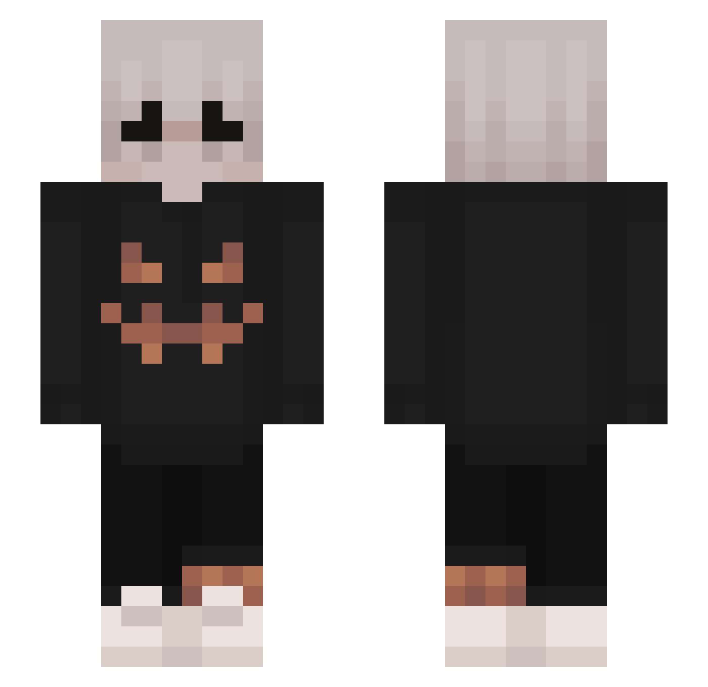 DyZhJR Minecraft skin, front and back view