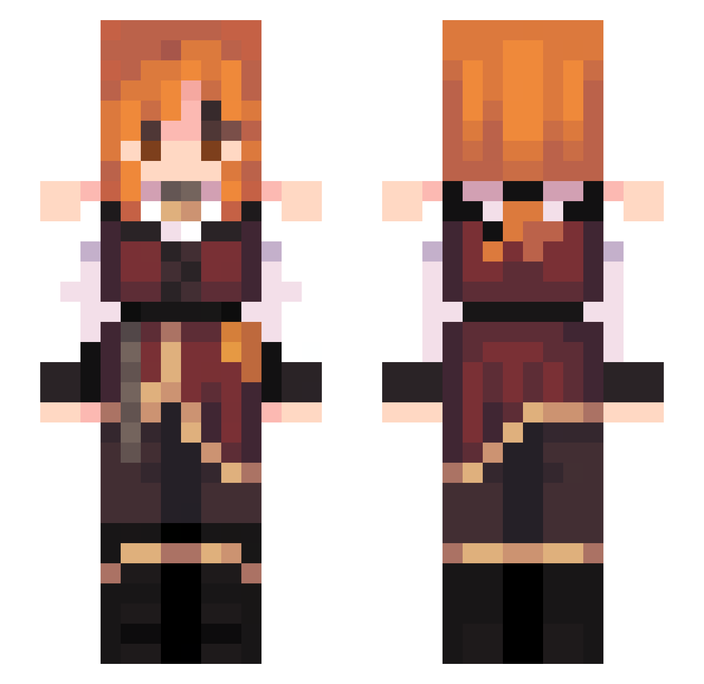 Auguste_Dupin Minecraft skin, front and back view
