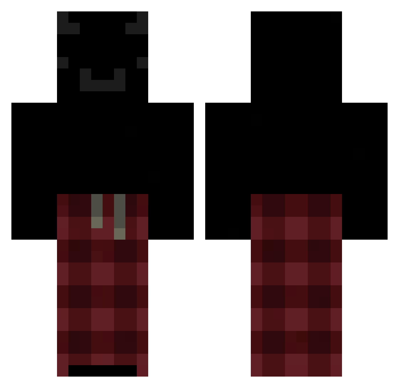 NotRflx Minecraft skin, front and back view