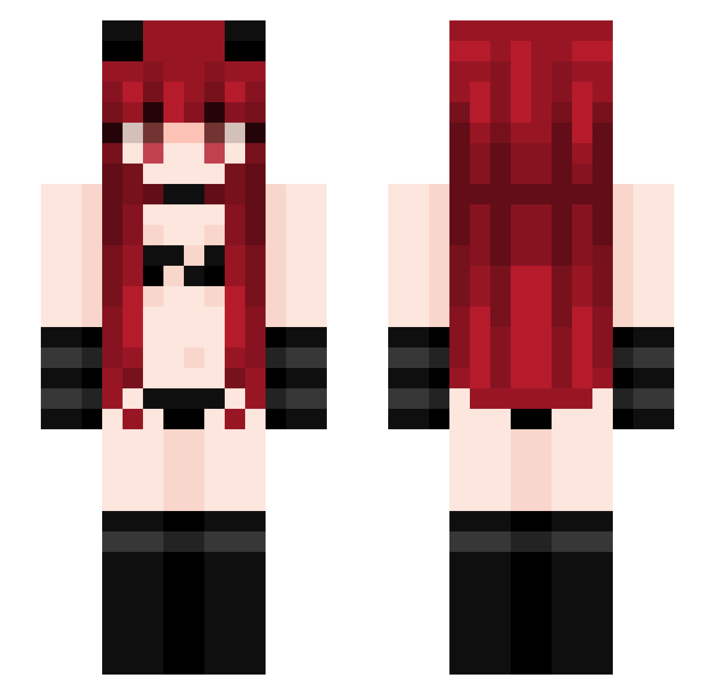 clussyy Minecraft skin, front and back view