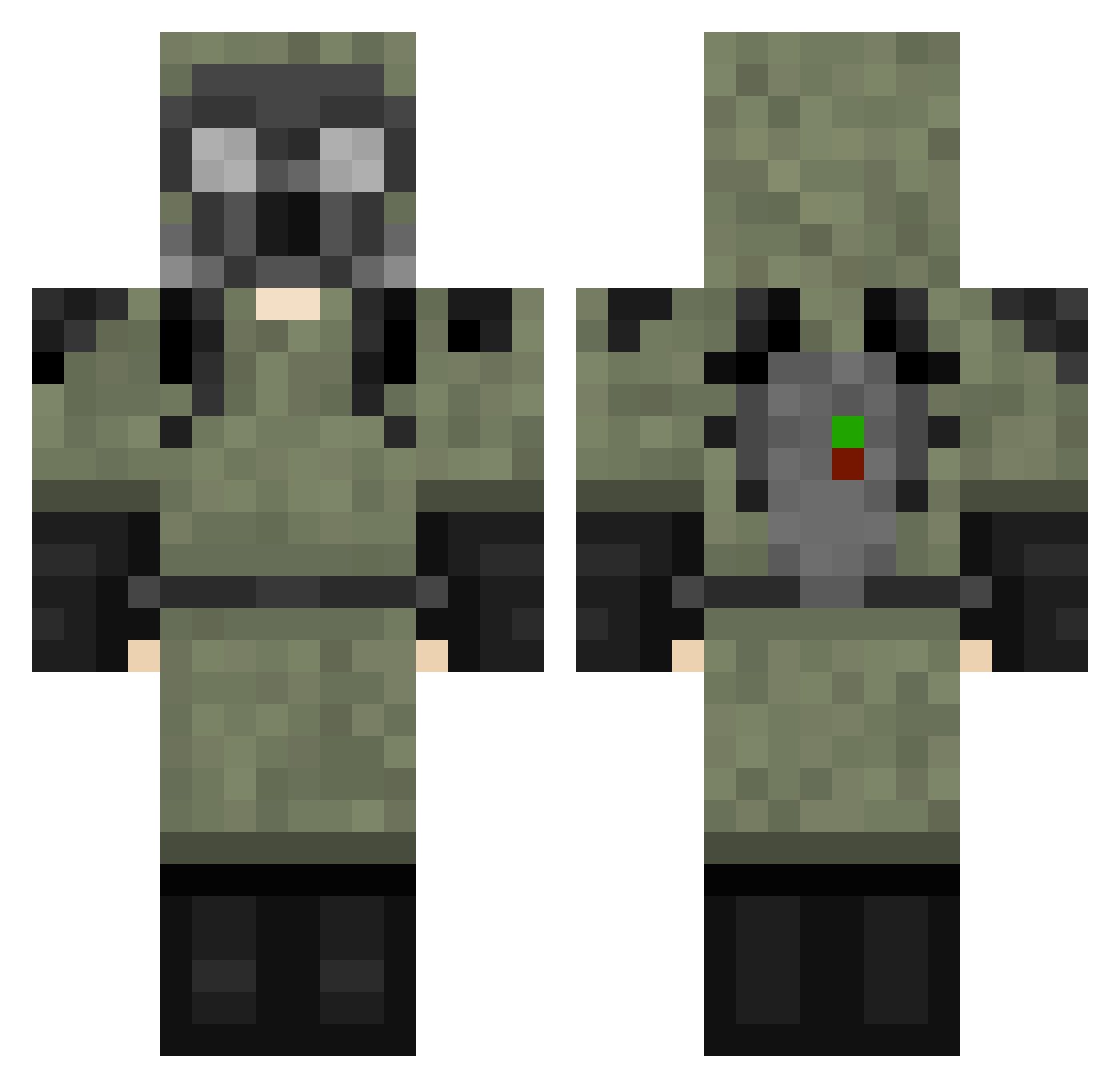 AnonymPLOX3 Minecraft skin, front and back view