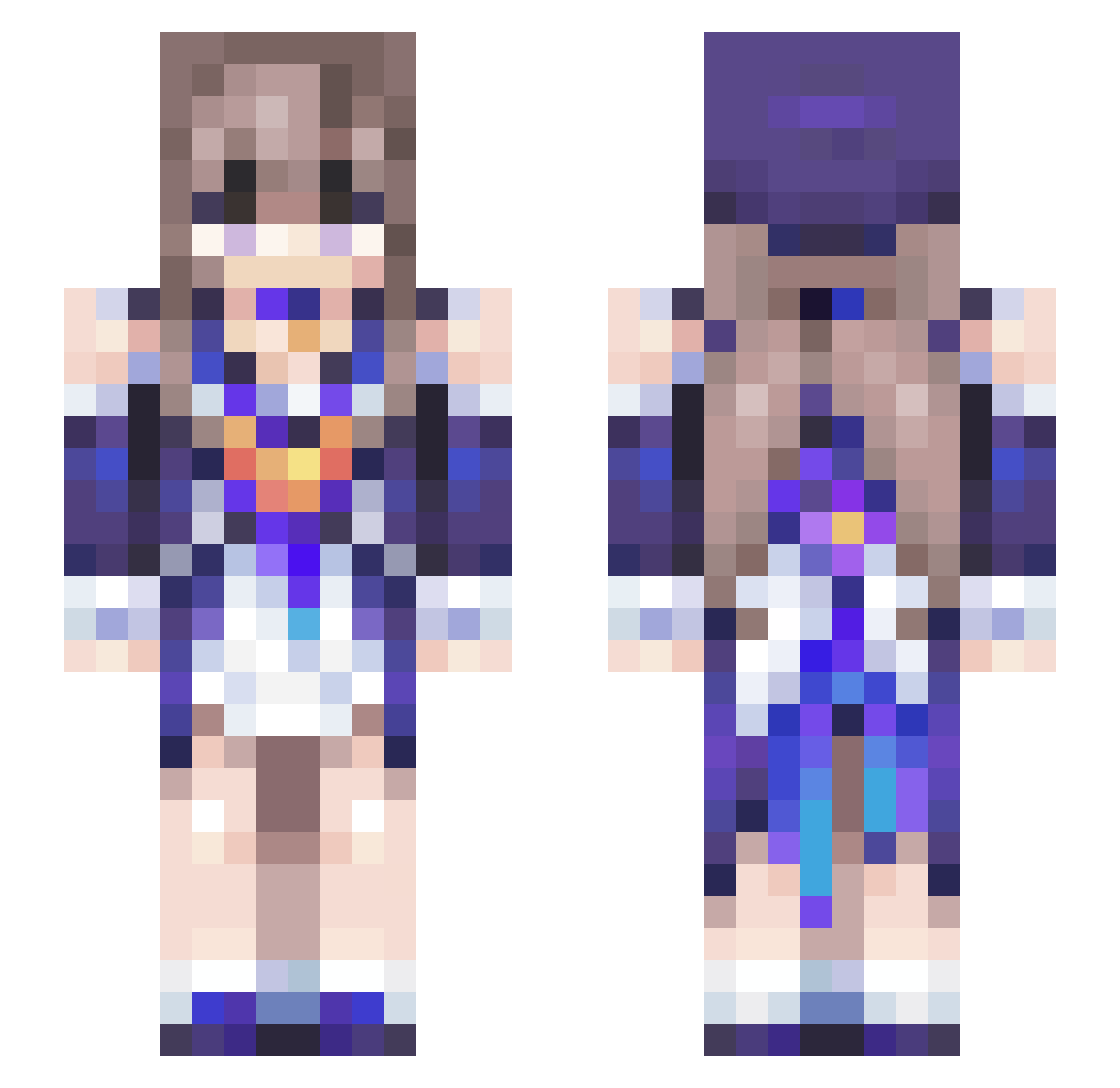 LIPGGEZ Minecraft skin, front and back view