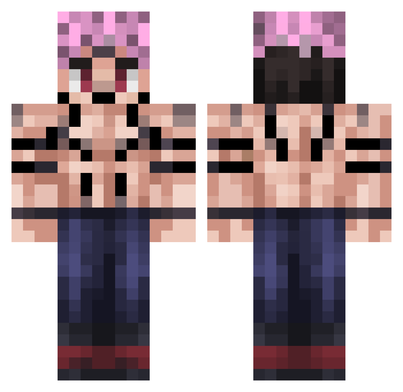 rafistef Minecraft skin, front and back view