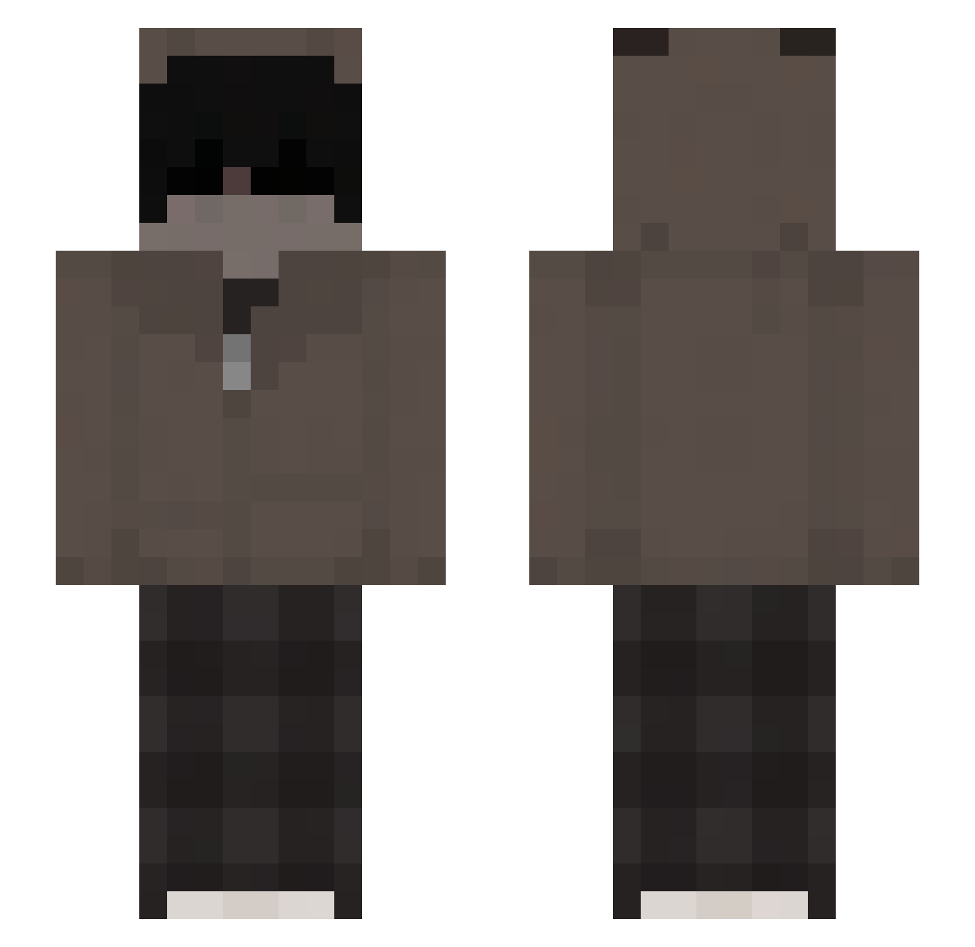 Yurizen Minecraft skin, front and back view