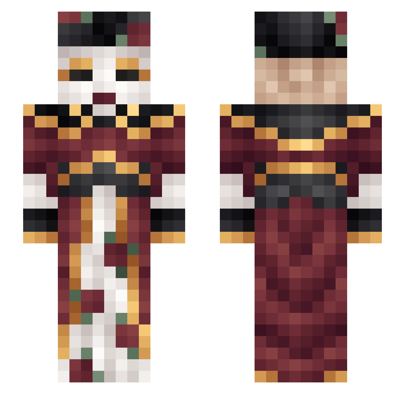 NomeCognome_ Minecraft skin, front and back view