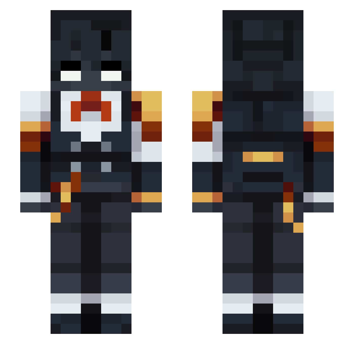 Veyrom Minecraft skin, front and back view