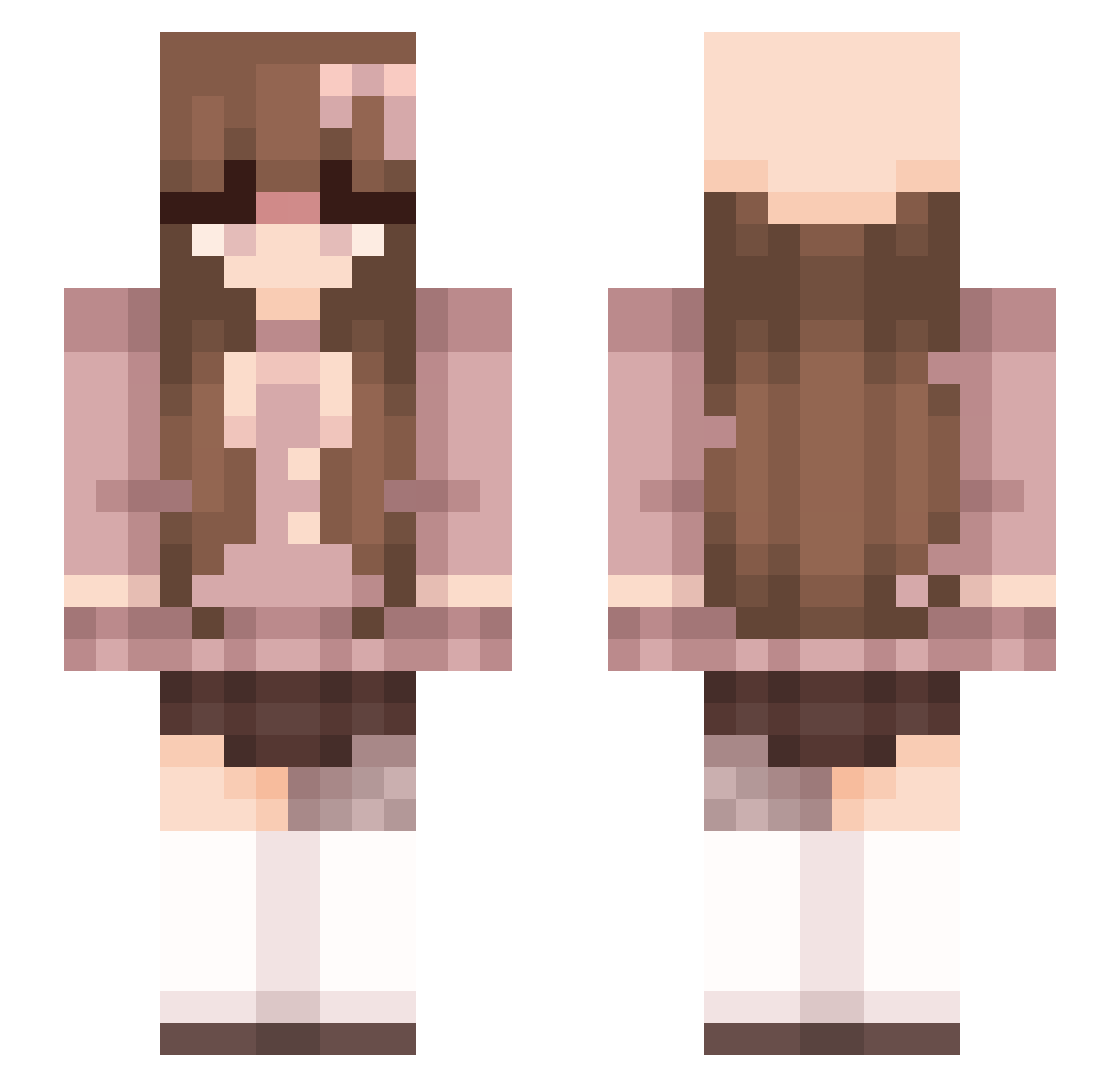 amuddy Minecraft skin, front and back view