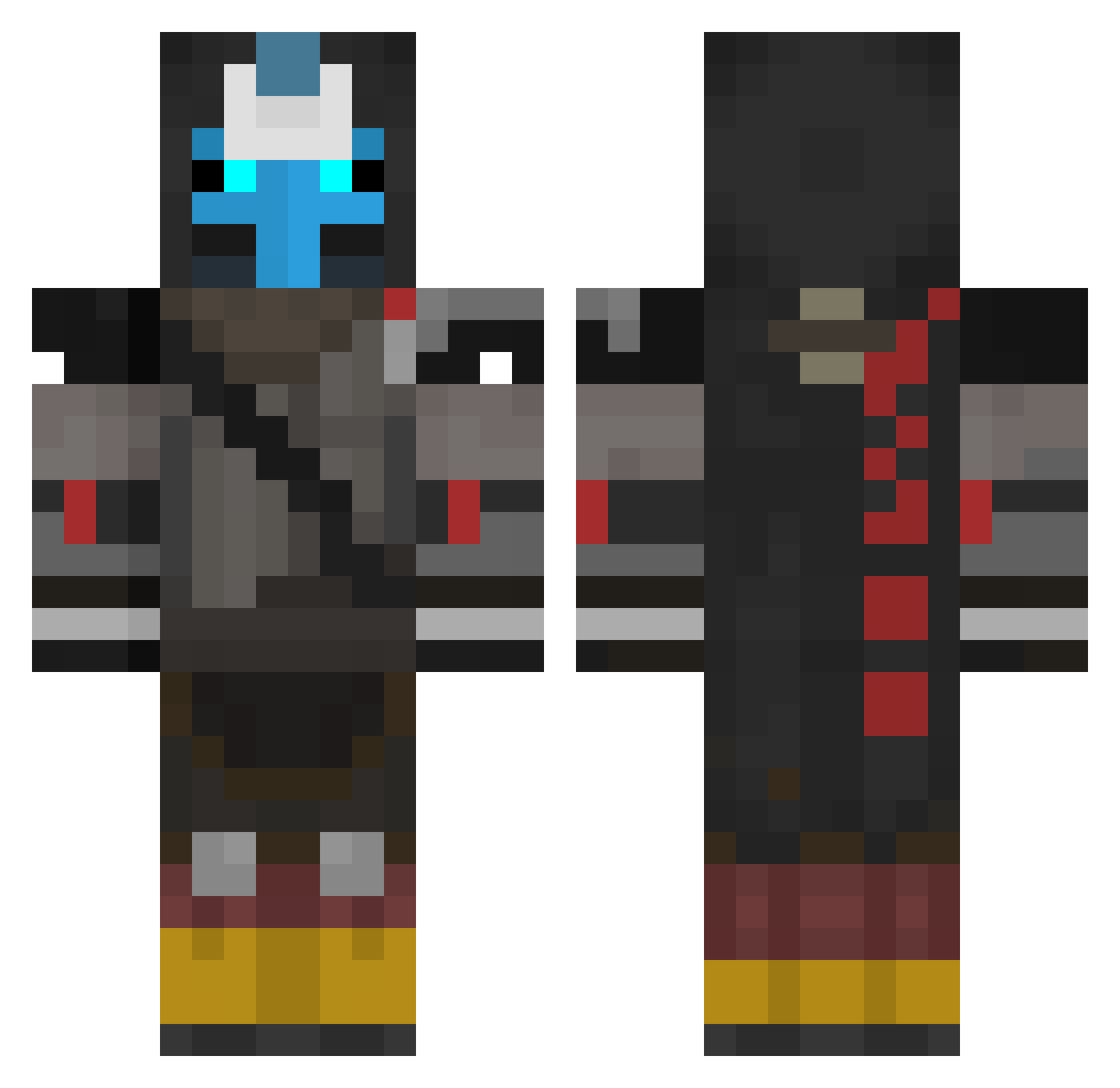 BakedBuxanka Minecraft skin, front and back view