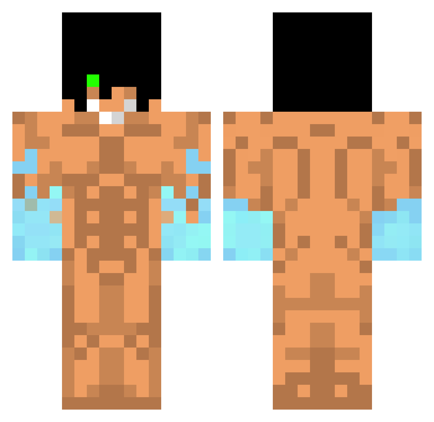 WaUntox Minecraft skin, front and back view