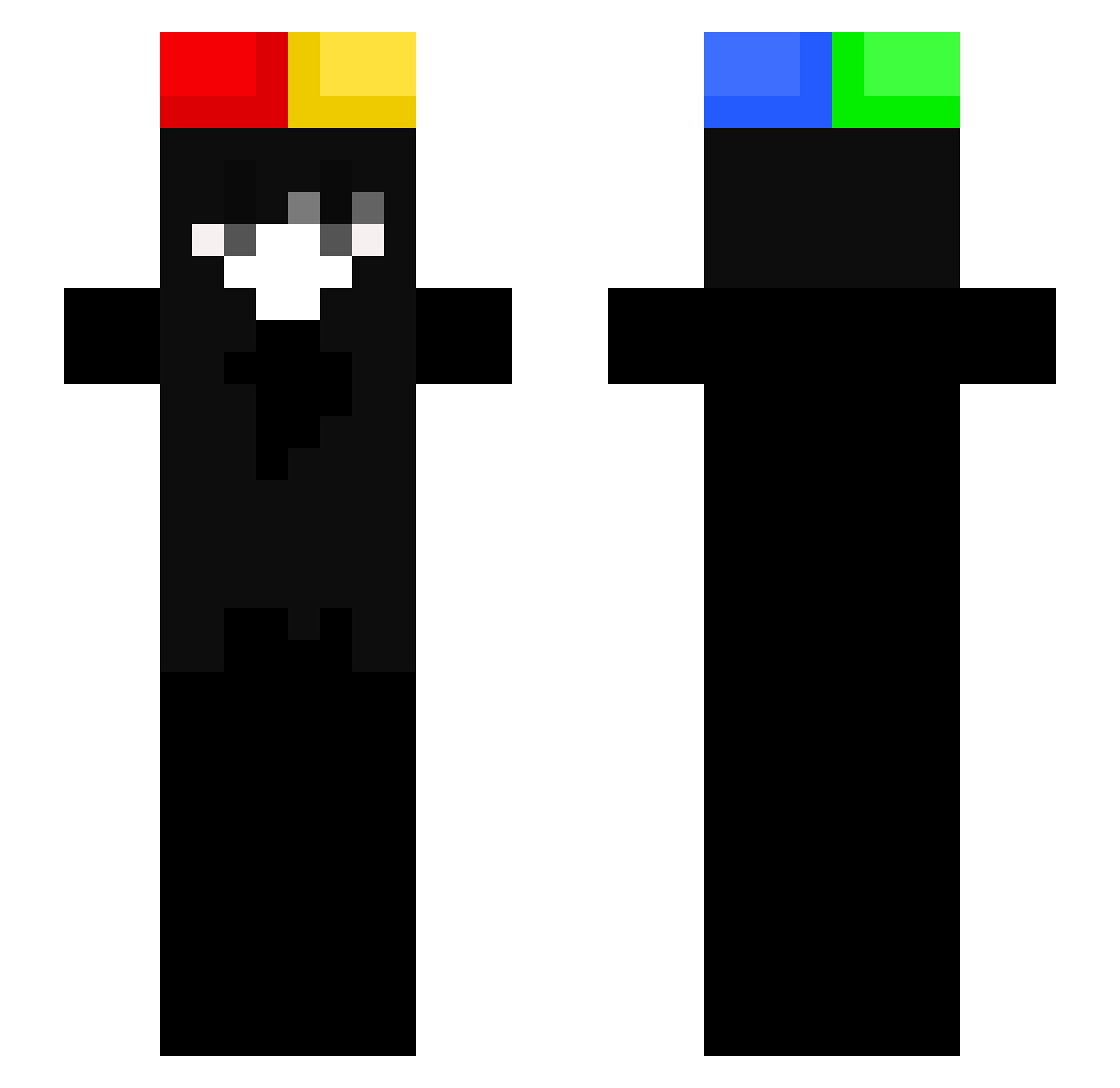 9lya Minecraft skin, front and back view