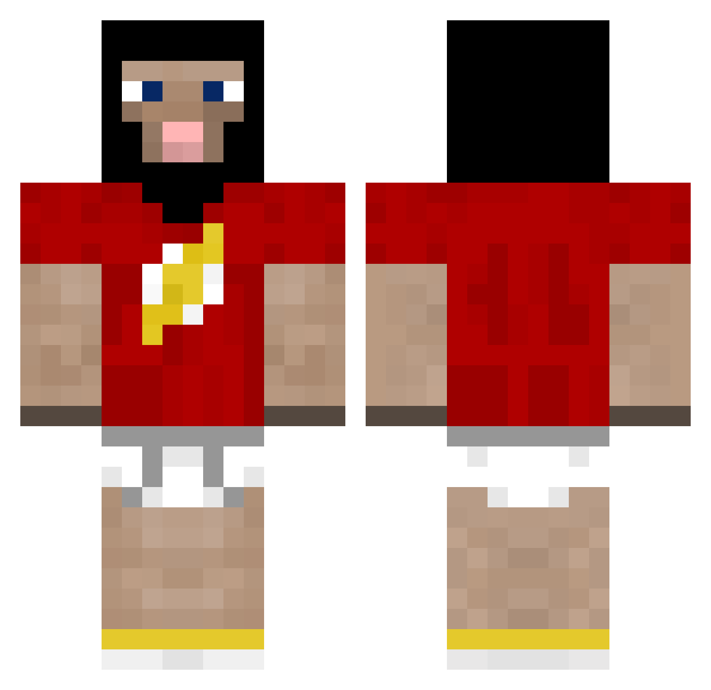 Couleur_PQ Minecraft skin, front and back view