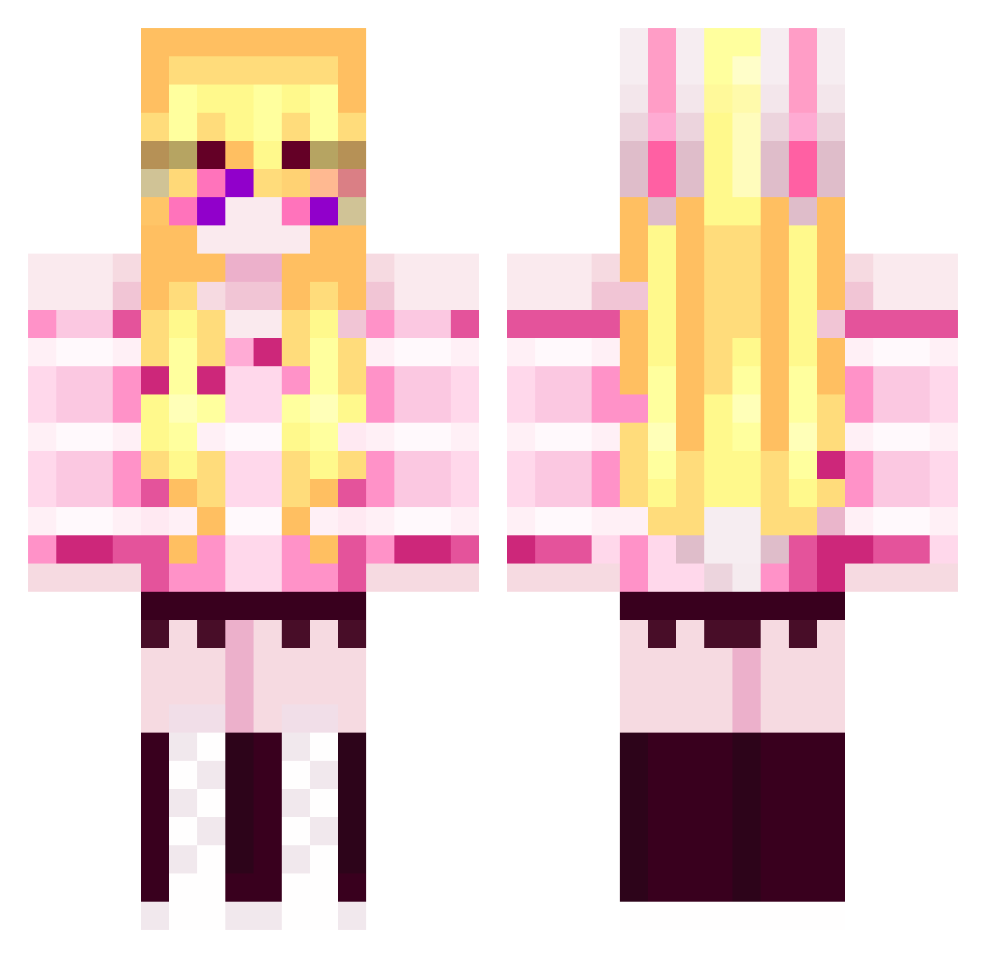 harlemLULZ Minecraft skin, front and back view