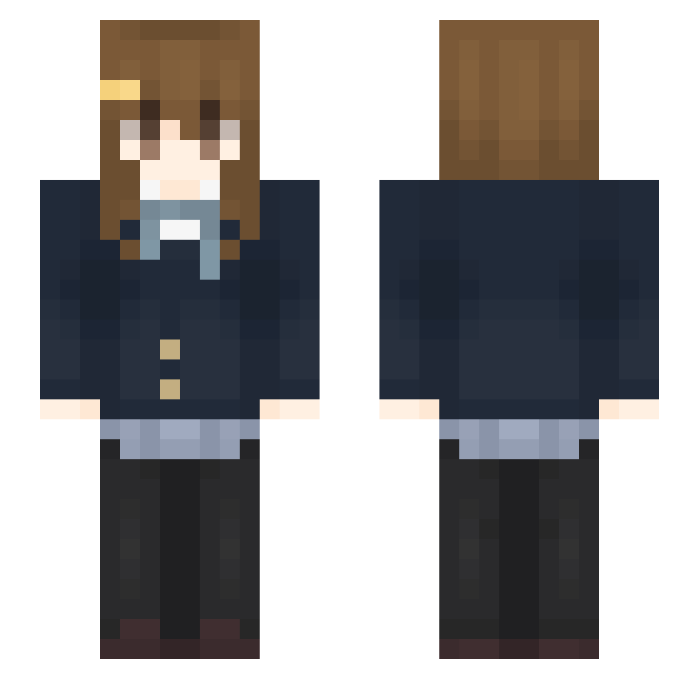MEMI_LINDO Minecraft skin, front and back view