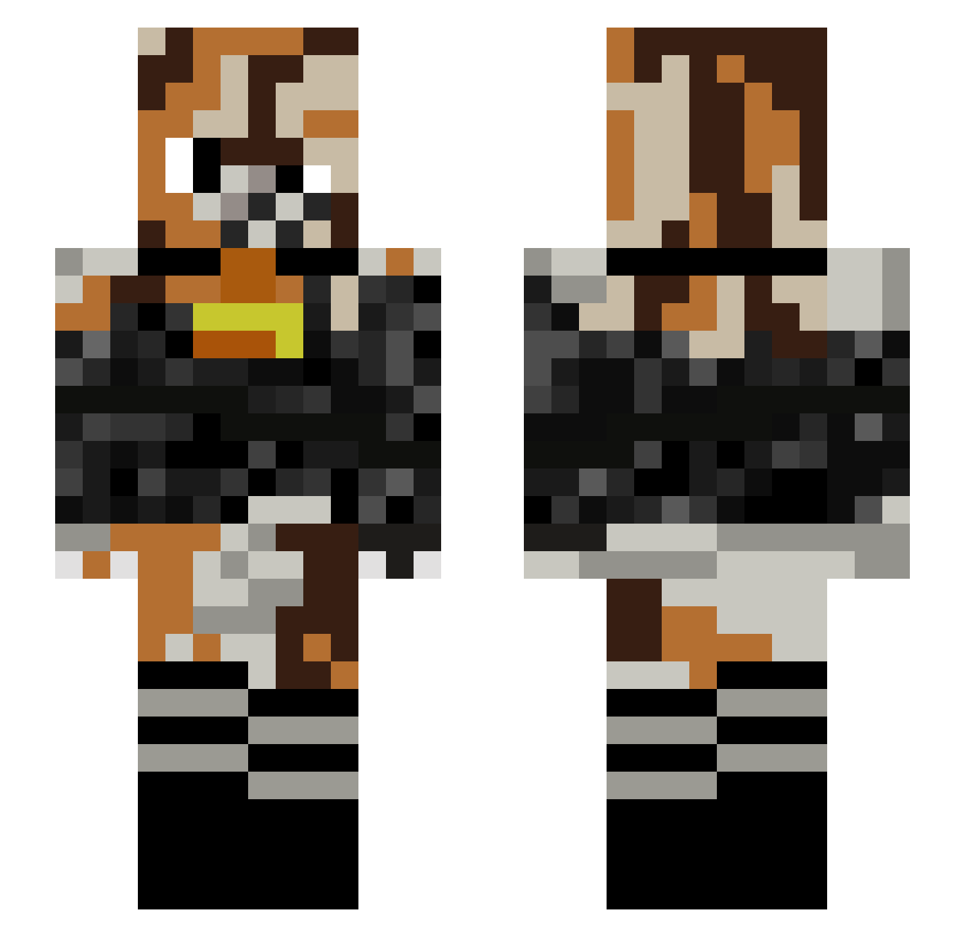 100percantidiot Minecraft skin, front and back view