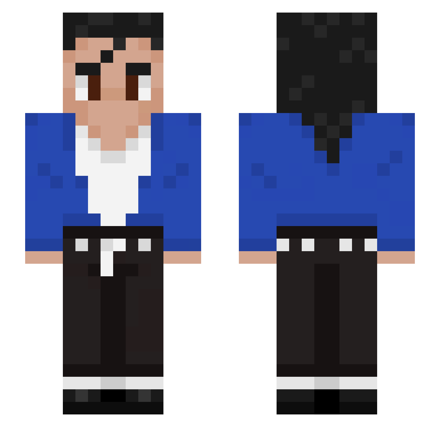 MisterP1801 Minecraft skin, front and back view