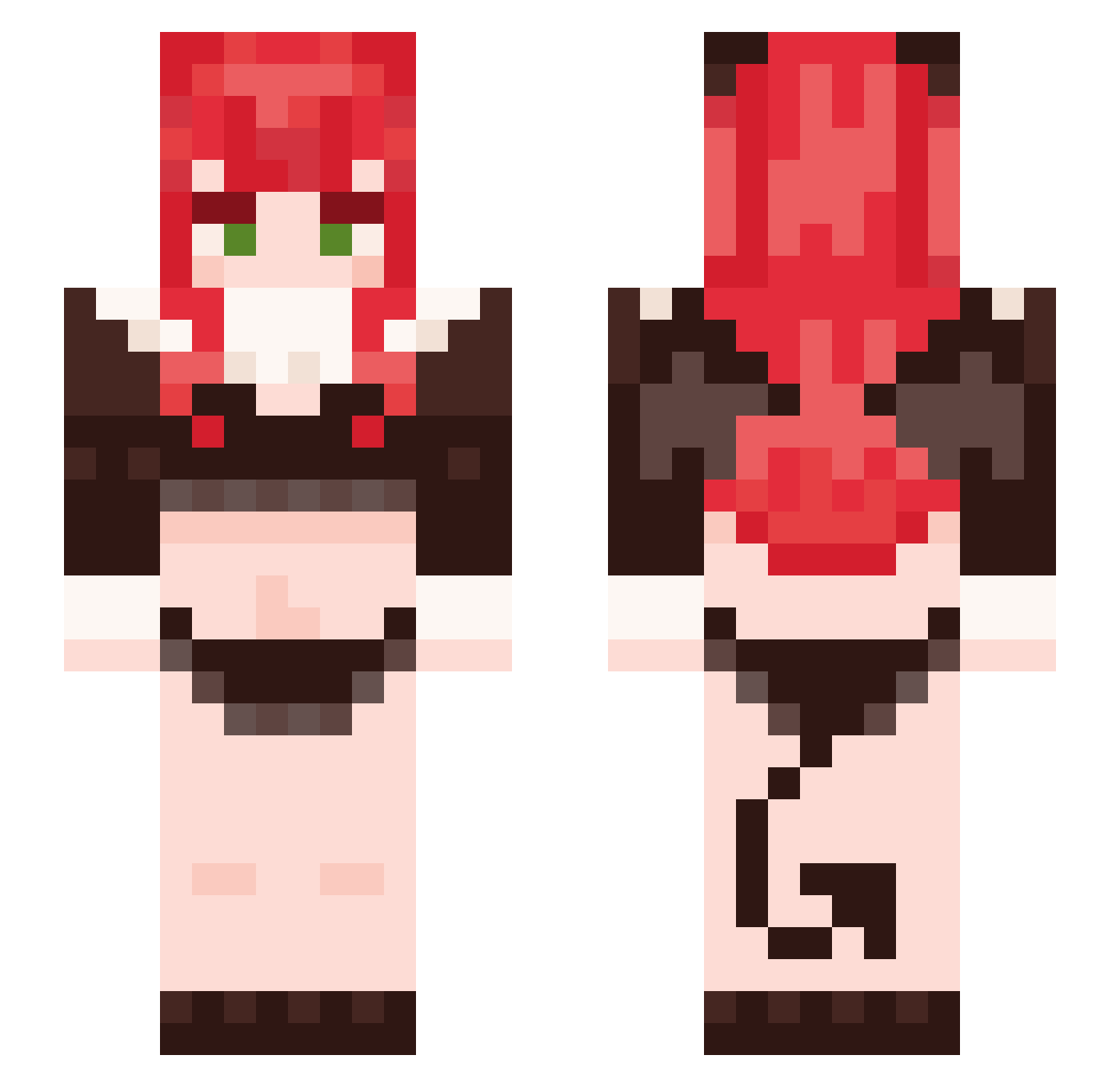 neebobebo Minecraft skin, front and back view