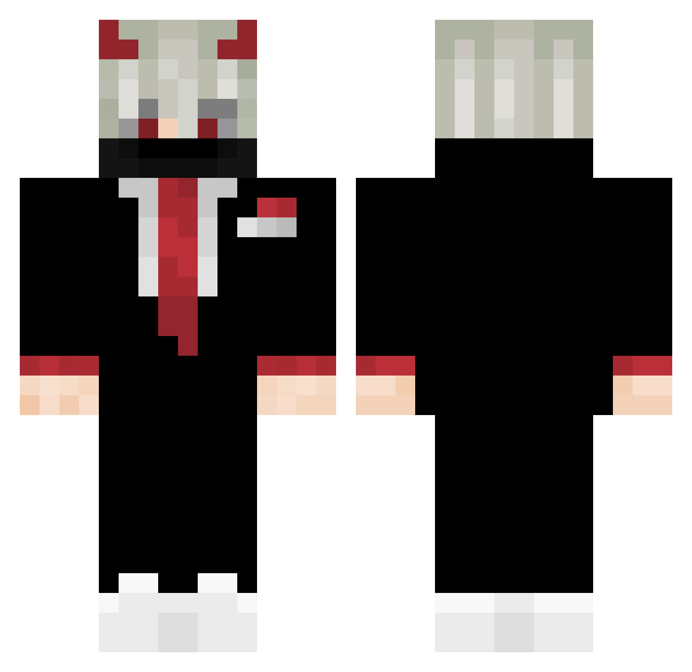 dybbert Minecraft skin, front and back view