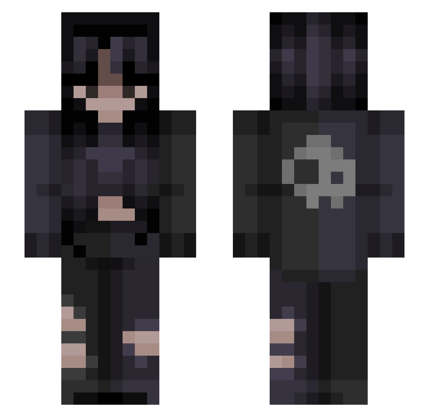 ImAChickenPC Minecraft skin, front and back view