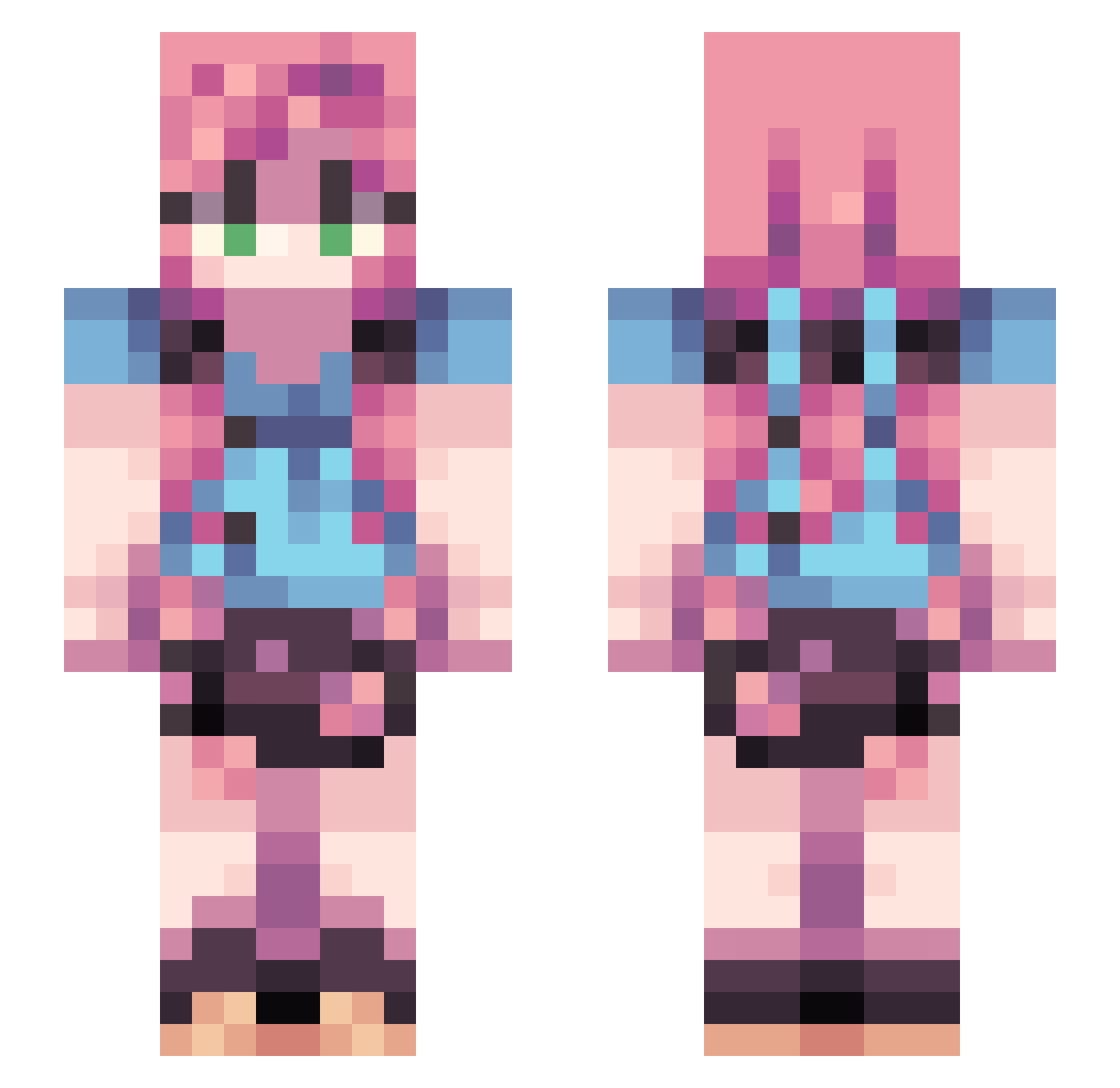 The_Potatos_ Minecraft skin, front and back view