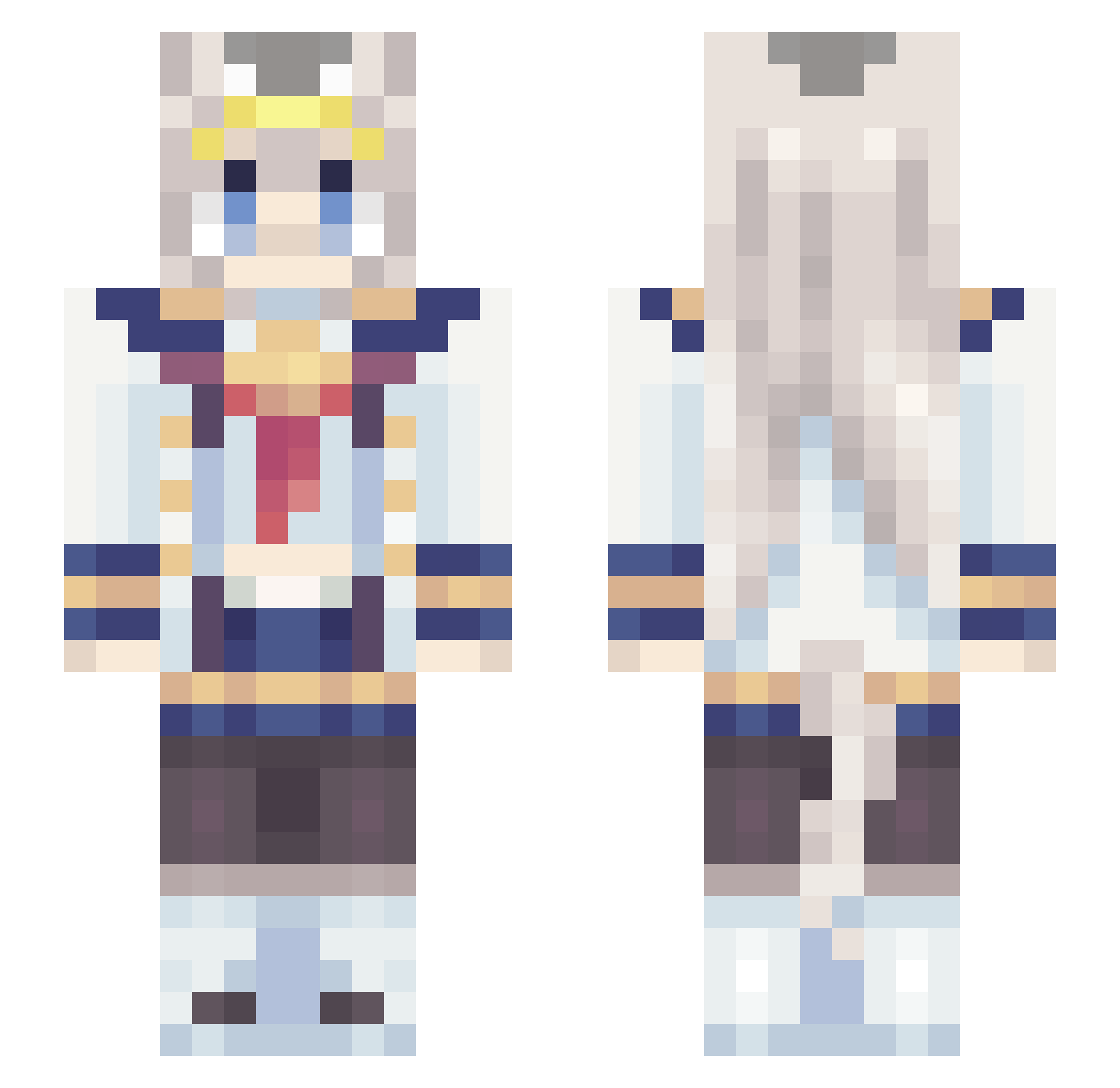 whihruis Minecraft skin, front and back view
