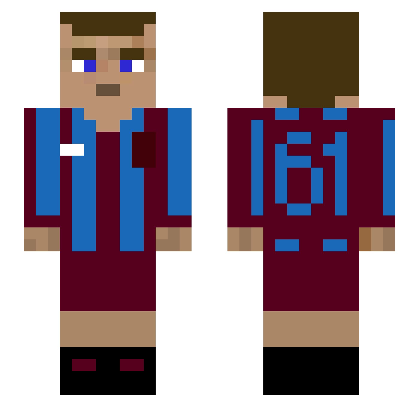 CraksRahman Minecraft skin, front and back view