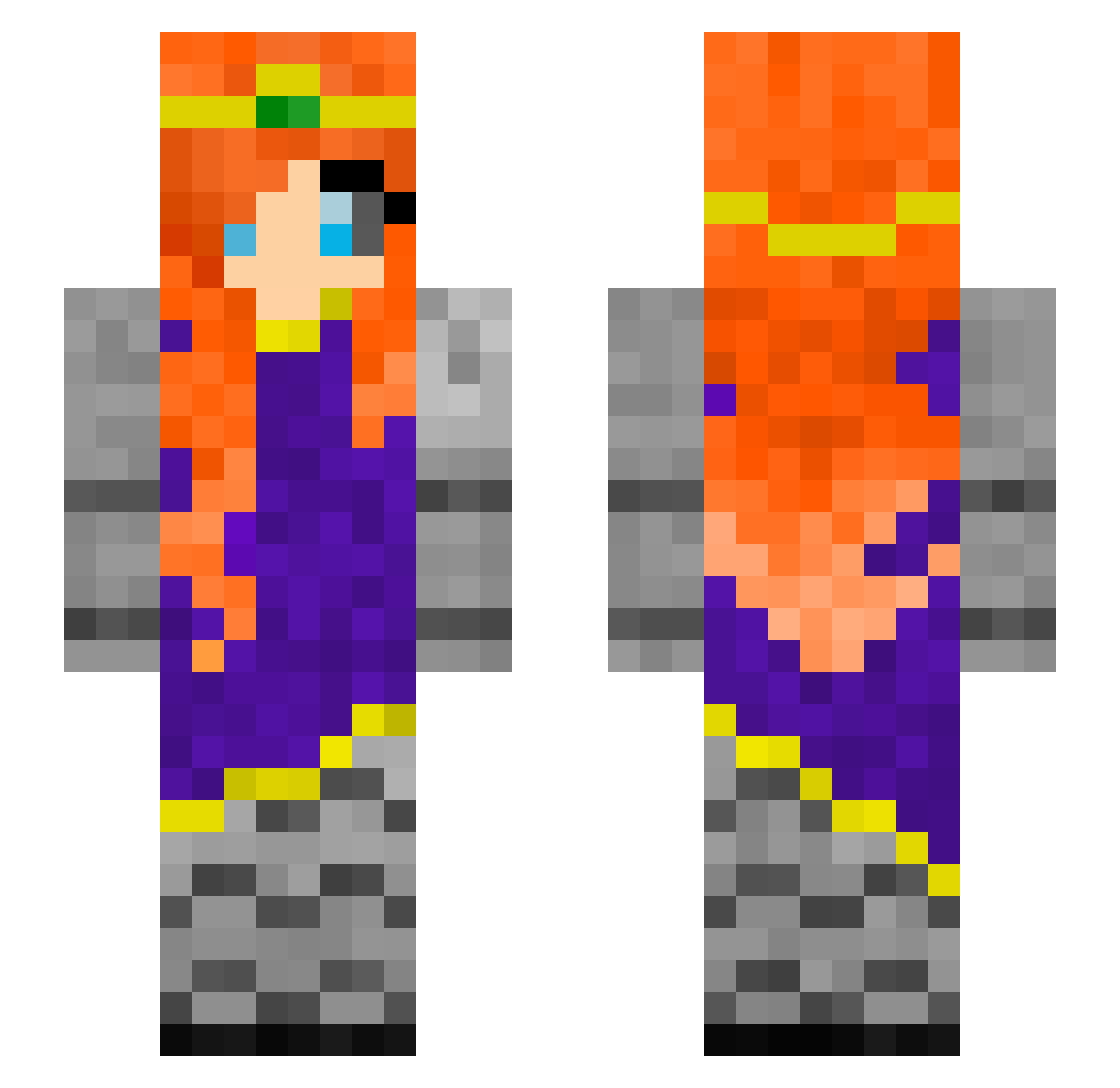 CyberKate Minecraft skin, front and back view