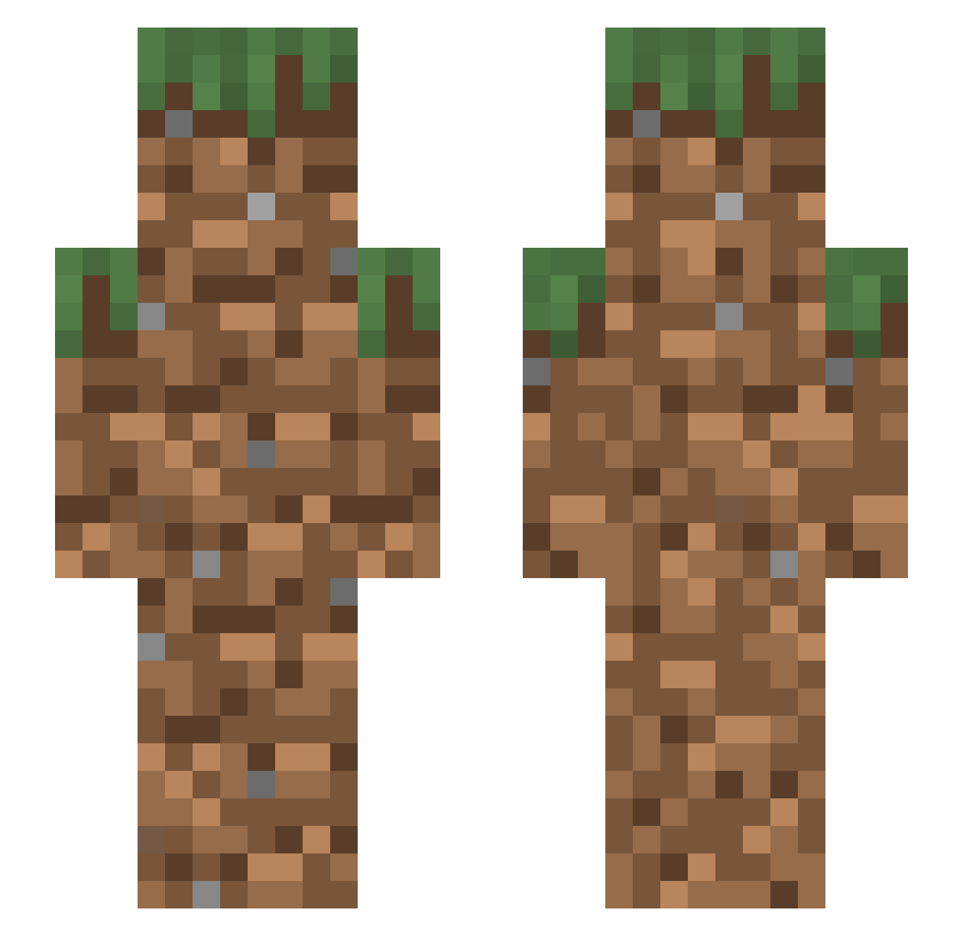 blewenderman Minecraft skin, front and back view