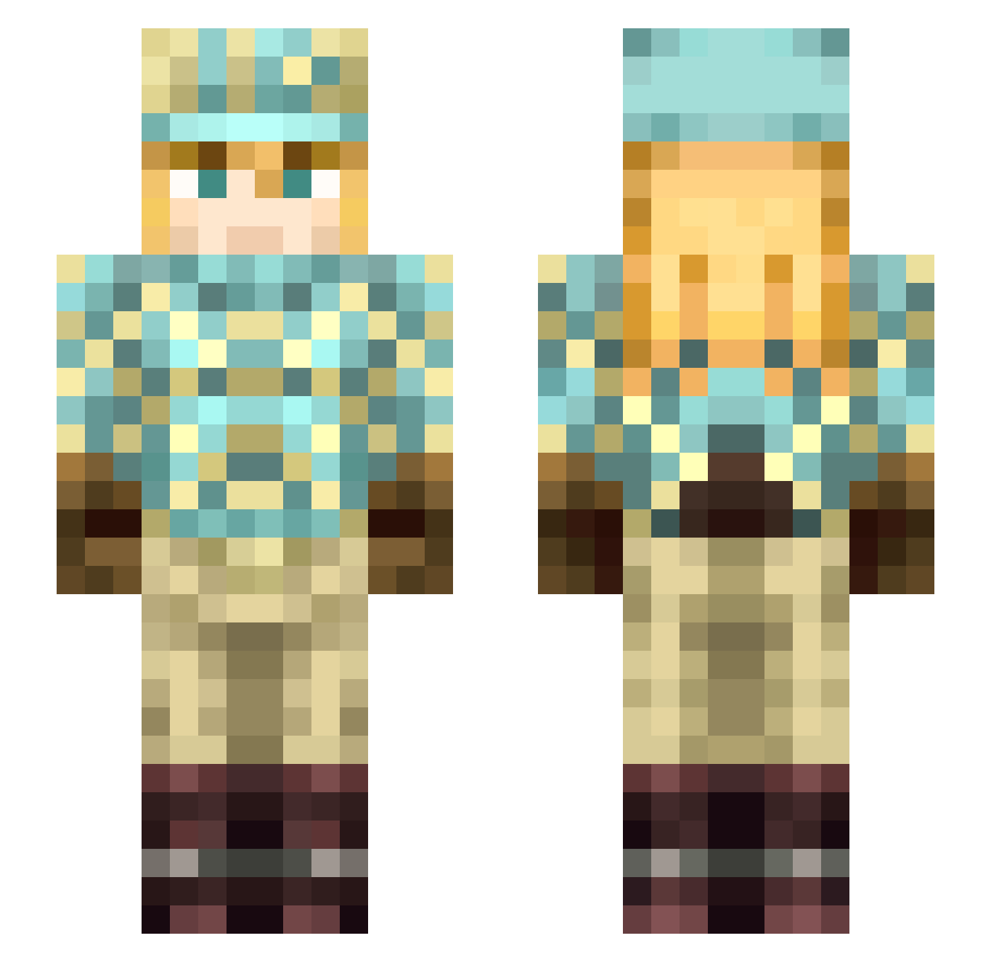 Steelersx Minecraft skin, front and back view