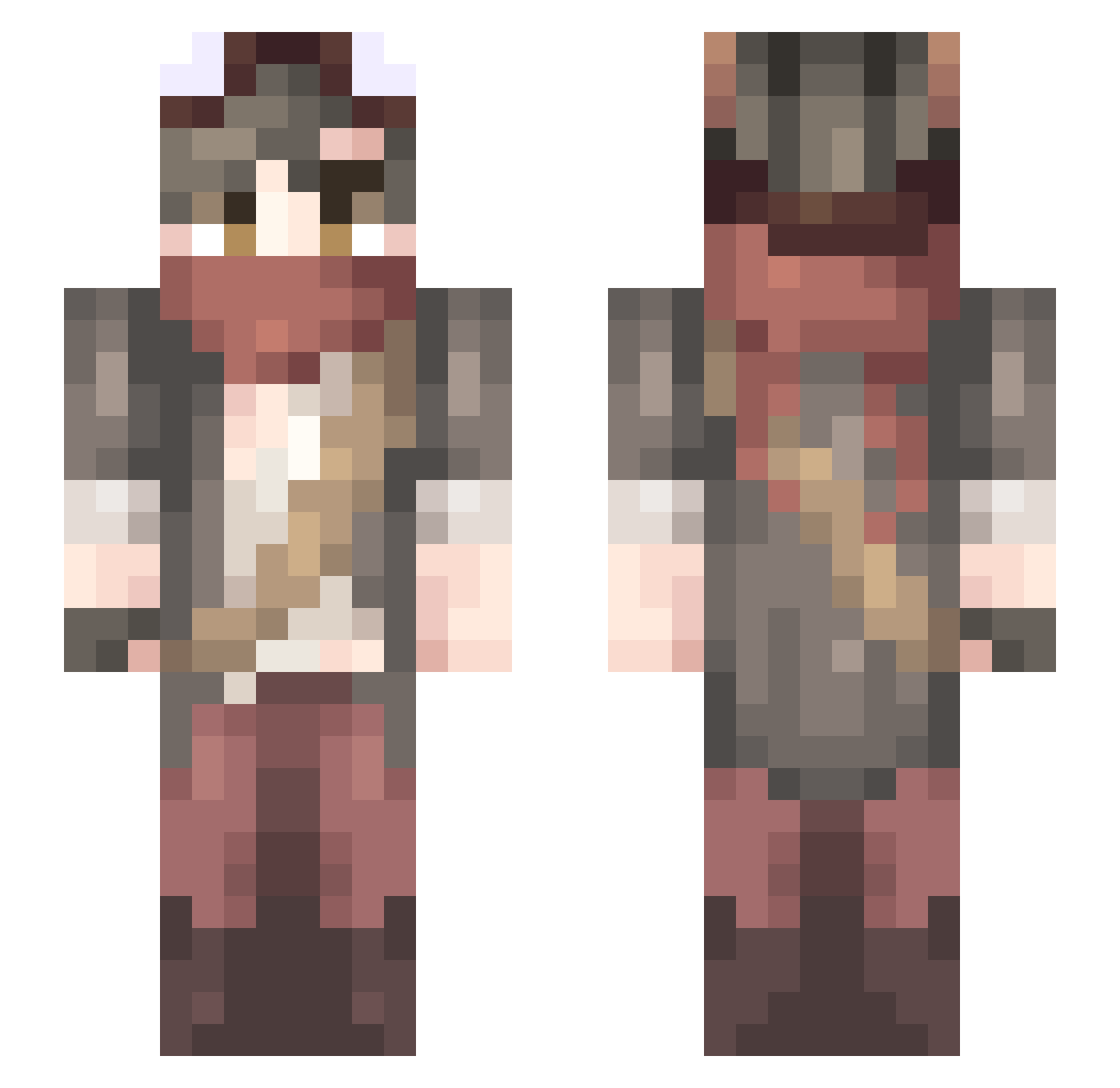 Natrime Minecraft skin, front and back view