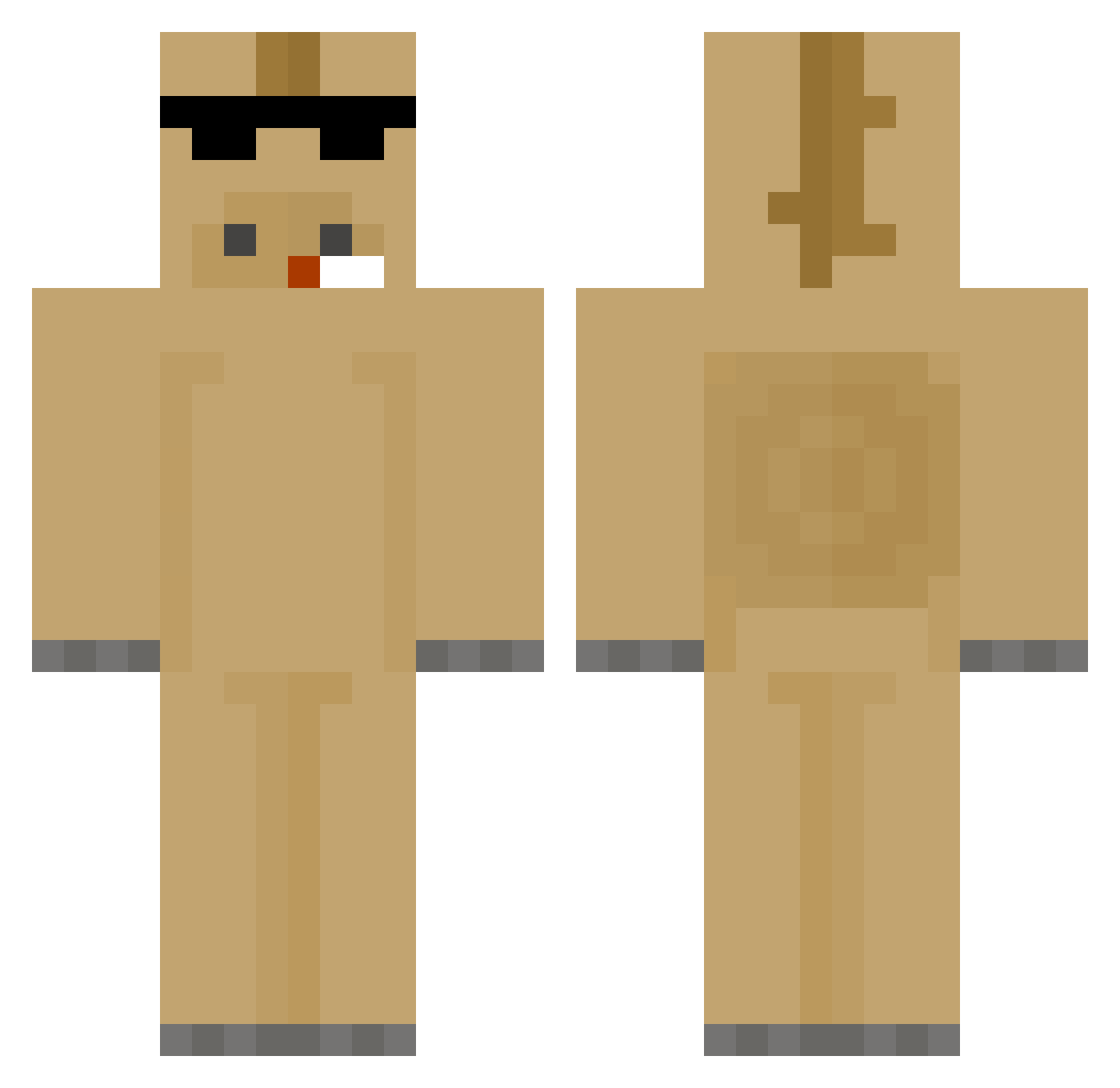 Dooreater Minecraft skin, front and back view