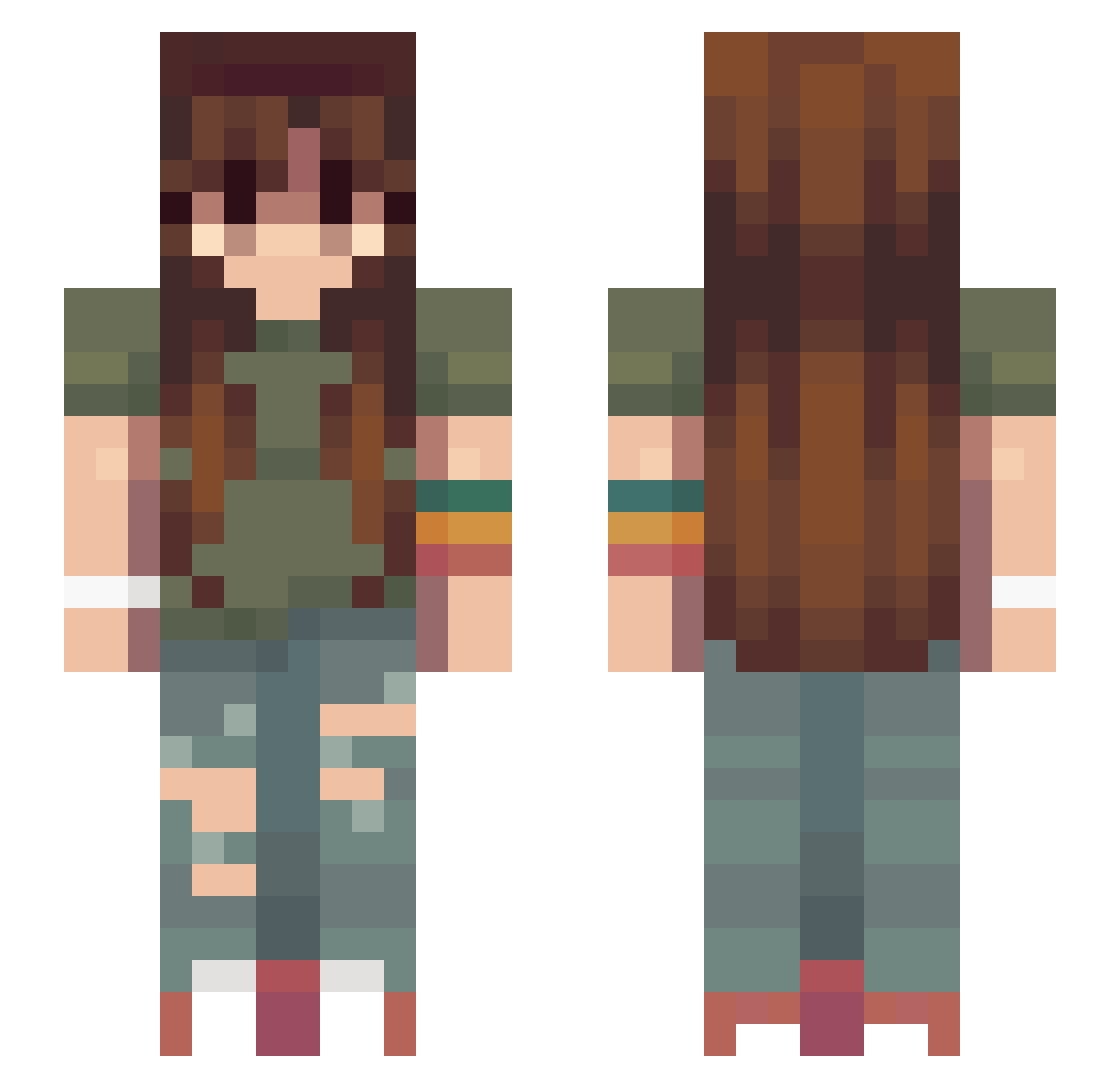 Ari_lei Minecraft skin, front and back view