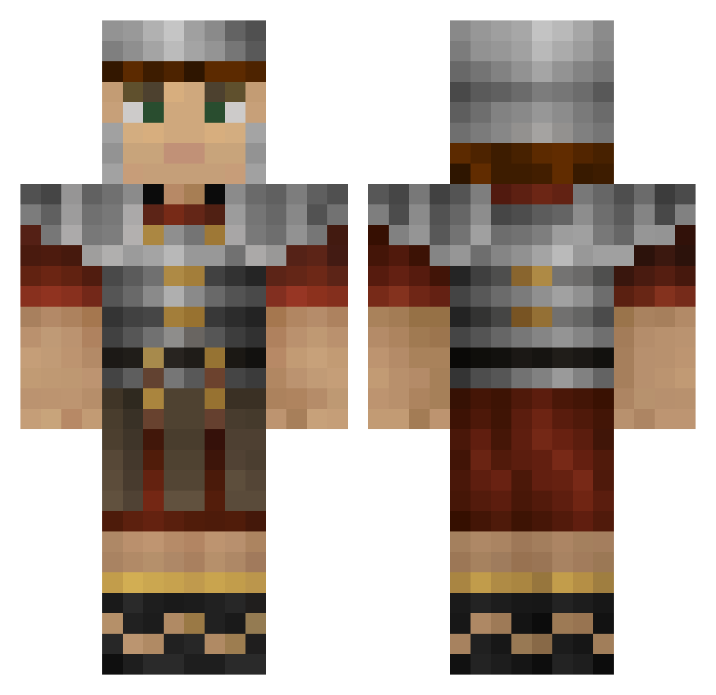 Yung0000FFF Minecraft skin, front and back view