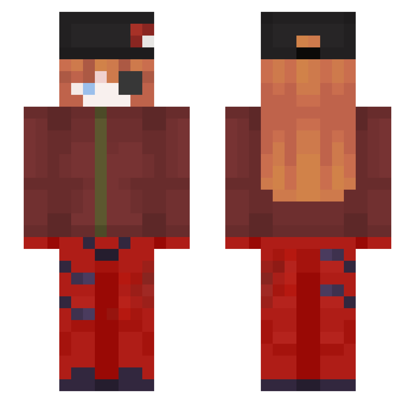 Caomei20u Minecraft skin, front and back view