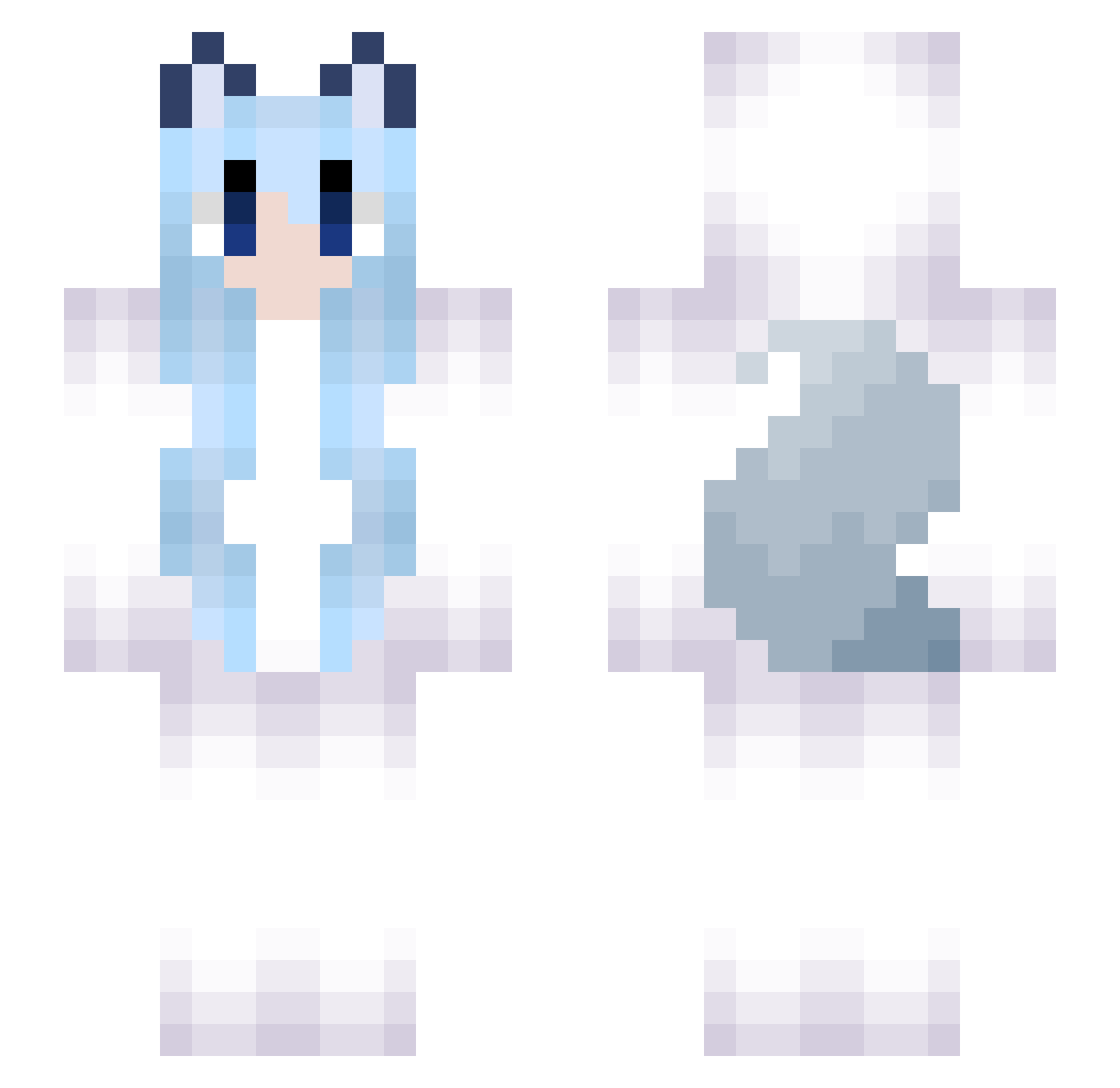 December Minecraft skin, front and back view