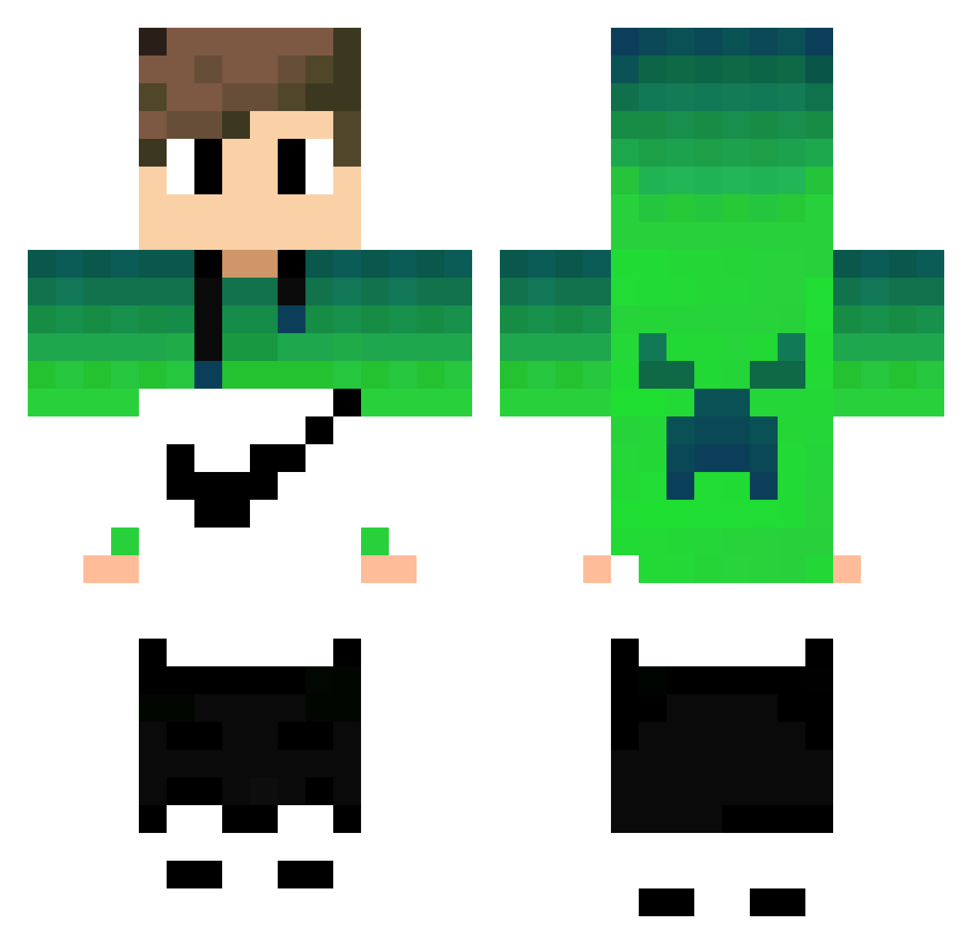 Extrace Minecraft skin, front and back view